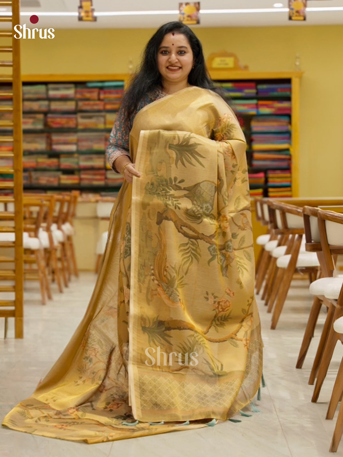 Semi Tissue Print Saree - EBS05050