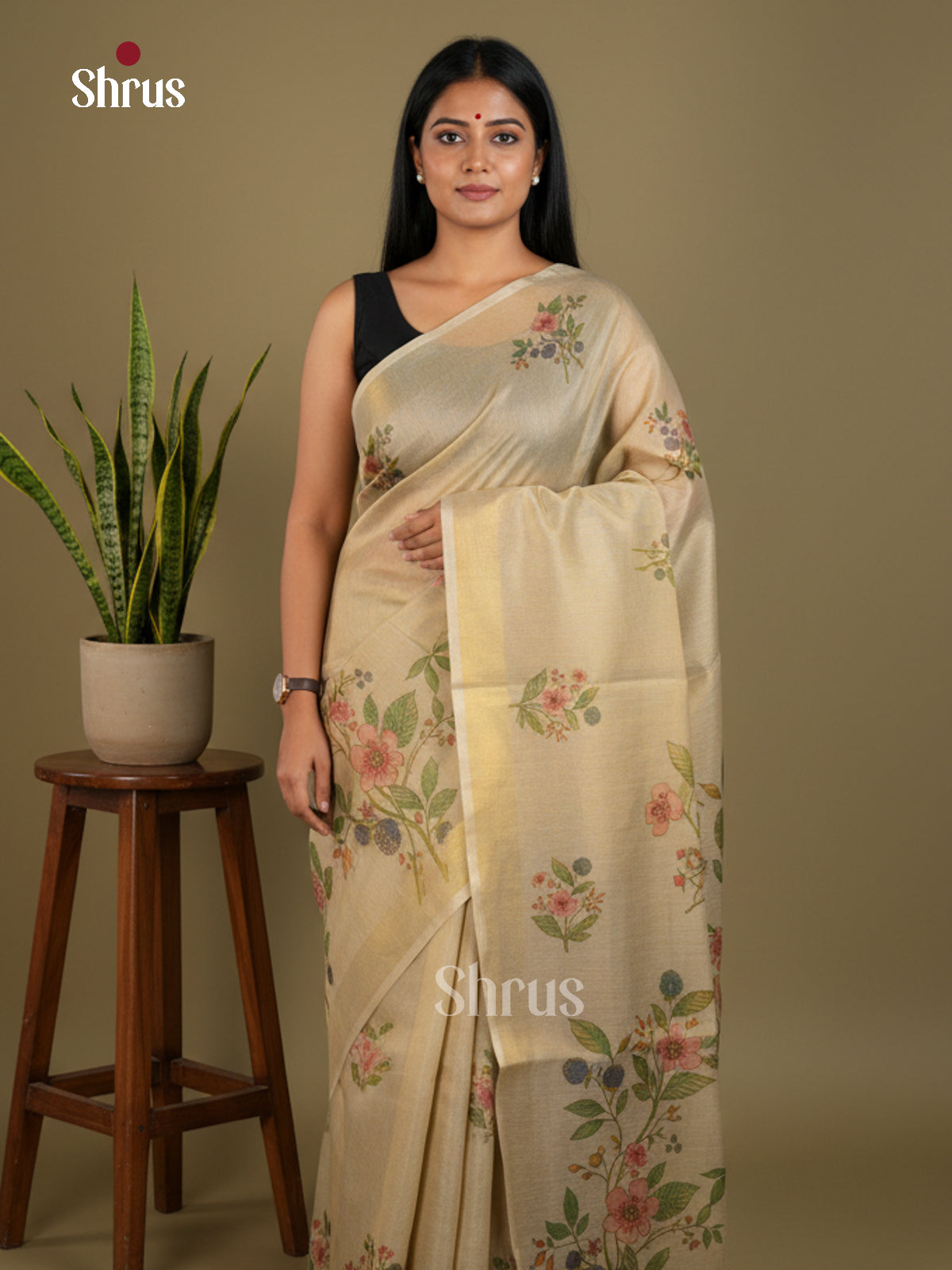 Semi Tissue Print Saree - EBS05054 - Shop on Shrus.com