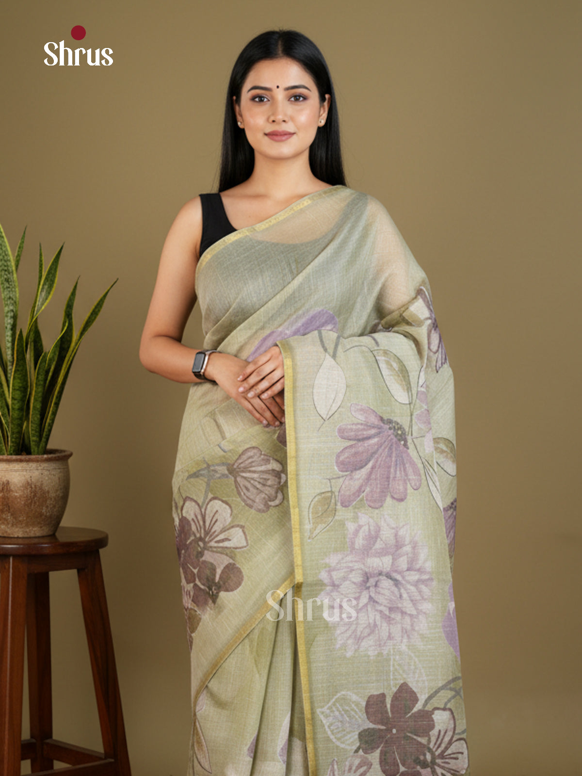 Semi Tissue Print Saree - EBS05114 - Shop on Shrus.com