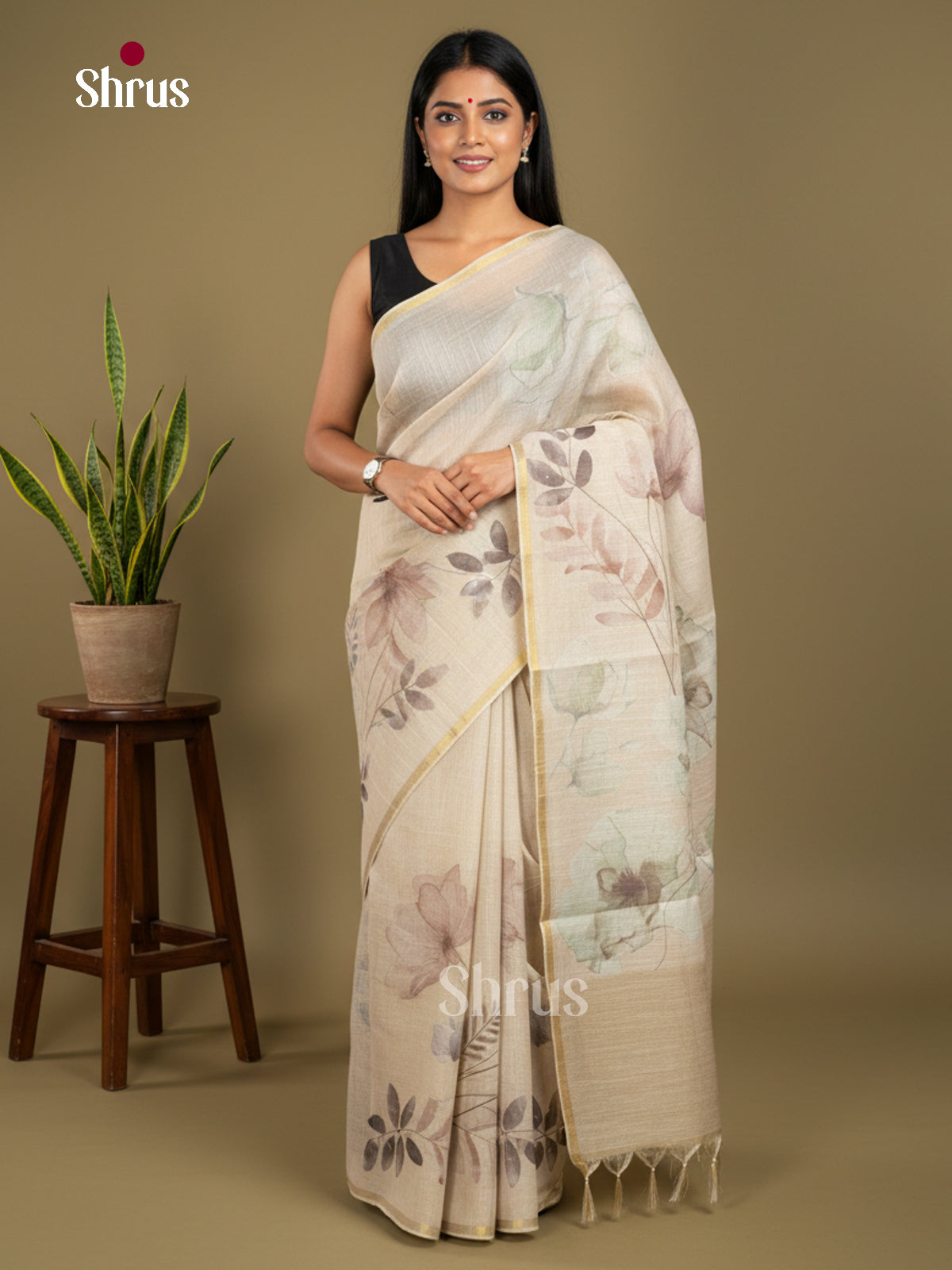 Semi Tissue Print Saree - EBS05126 - Shop on Shrus.com