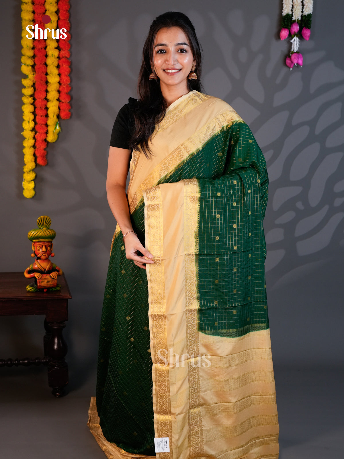 EBS05164 - Semi Mysoresilk - Saree - Shop on Shrus.com