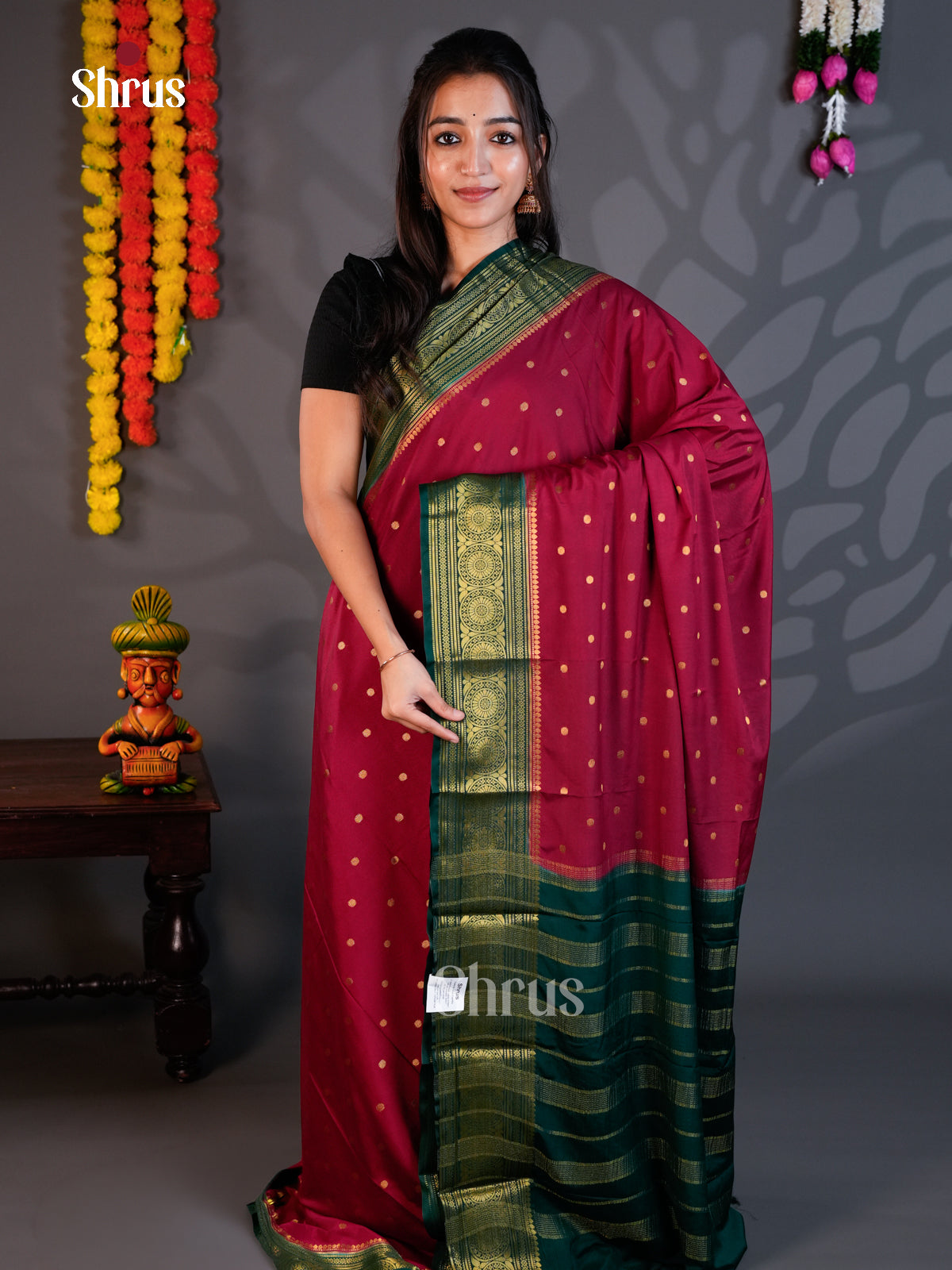 EBS05175 - Semi Mysoresilk - Saree - Shop on Shrus.com