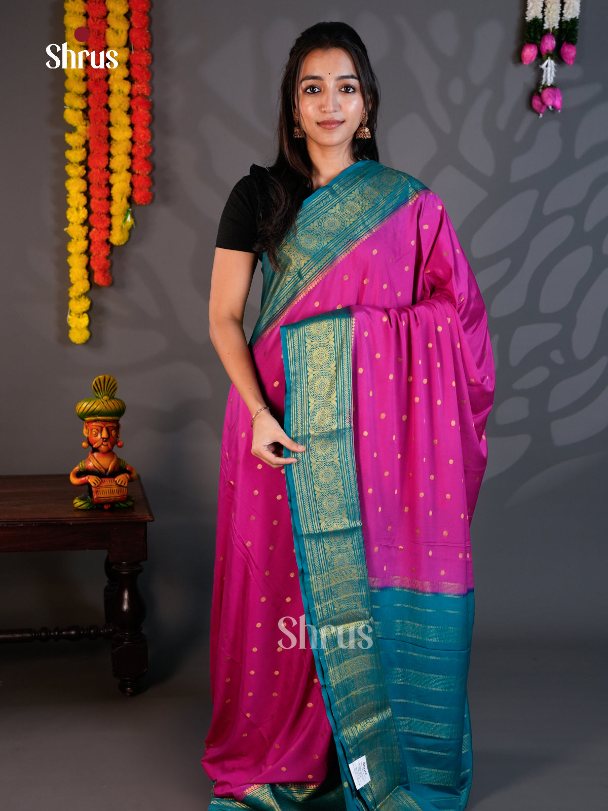 EBS05178 - Semi Mysoresilk - Saree - Shop on Shrus.com