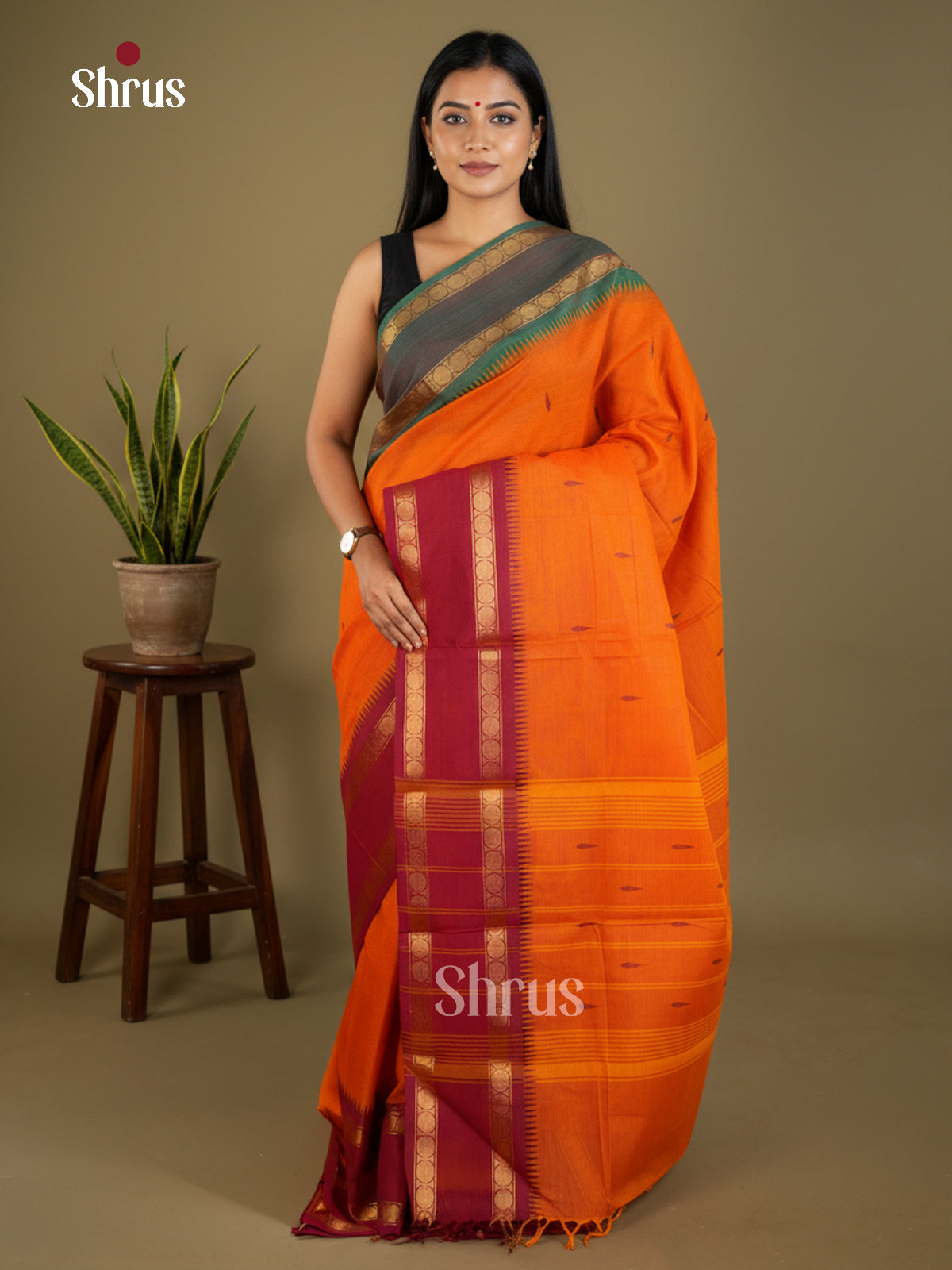 Chettinad Cotton Saree - EBS07003 - Shop on Shrus.com