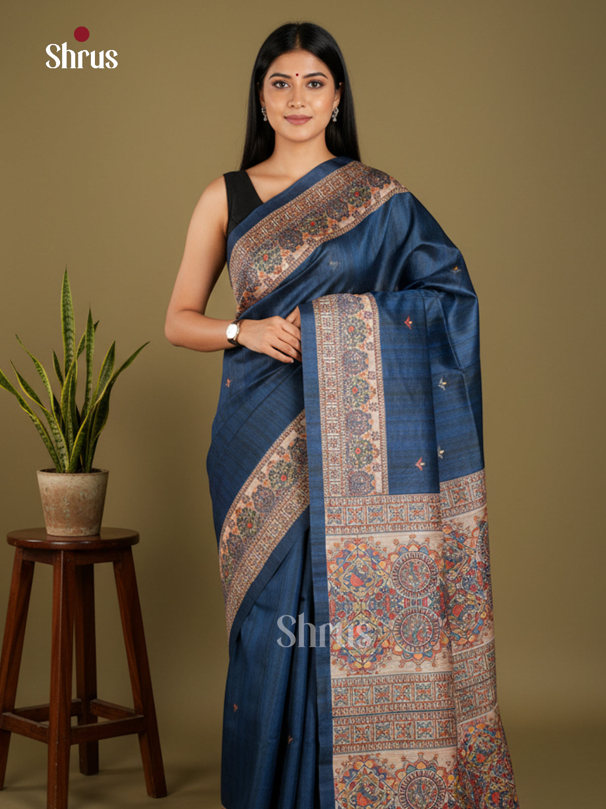 EBS09001 - Printed Madhubani - Saree - Shop on Shrus.com
