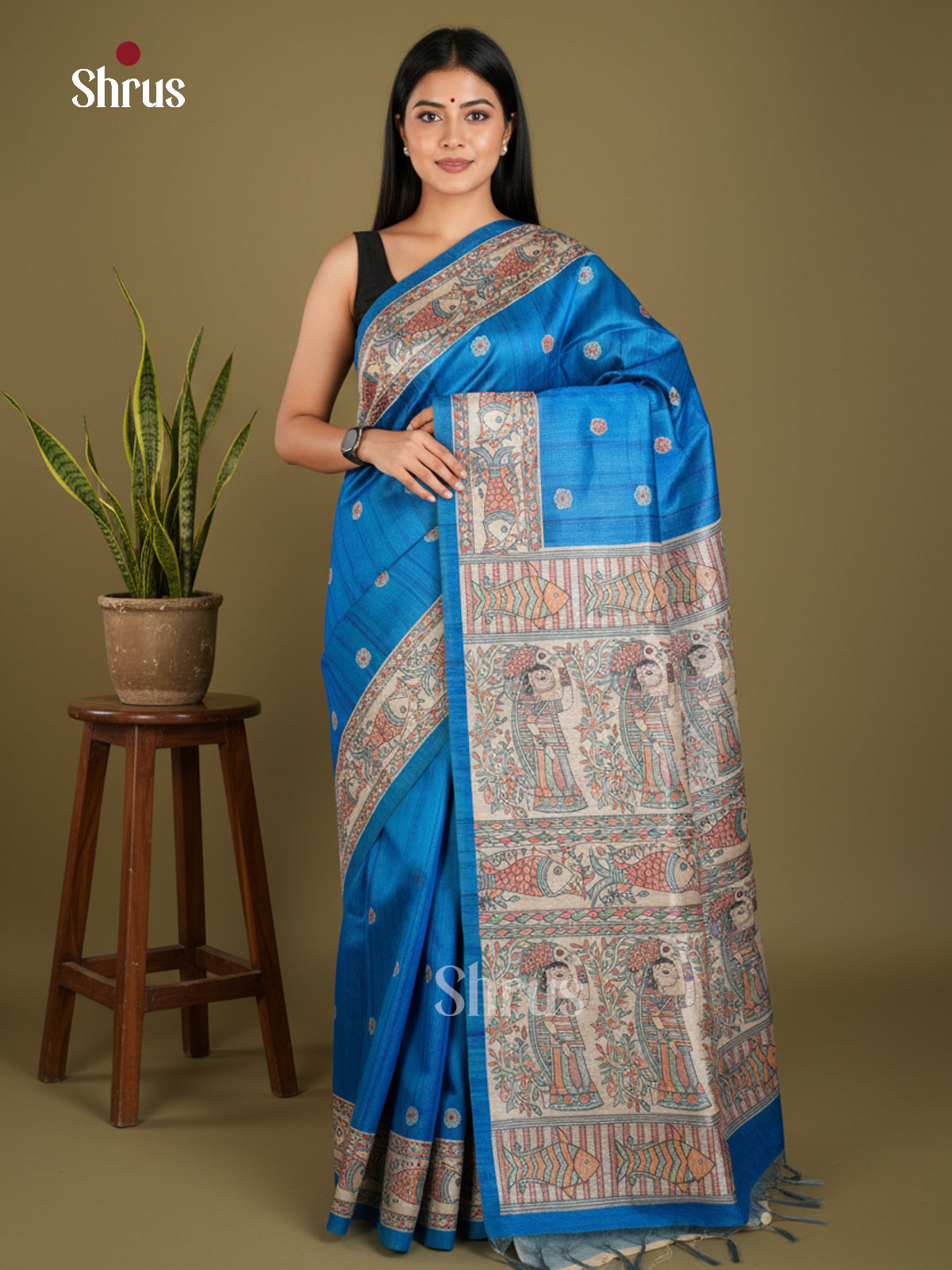 EBS09046 - Printed Madhubani - Saree - Shop on Shrus.com