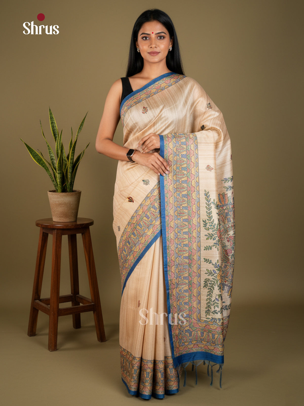EBS09070 - Printed Madhubani - Saree - Shop on Shrus.com