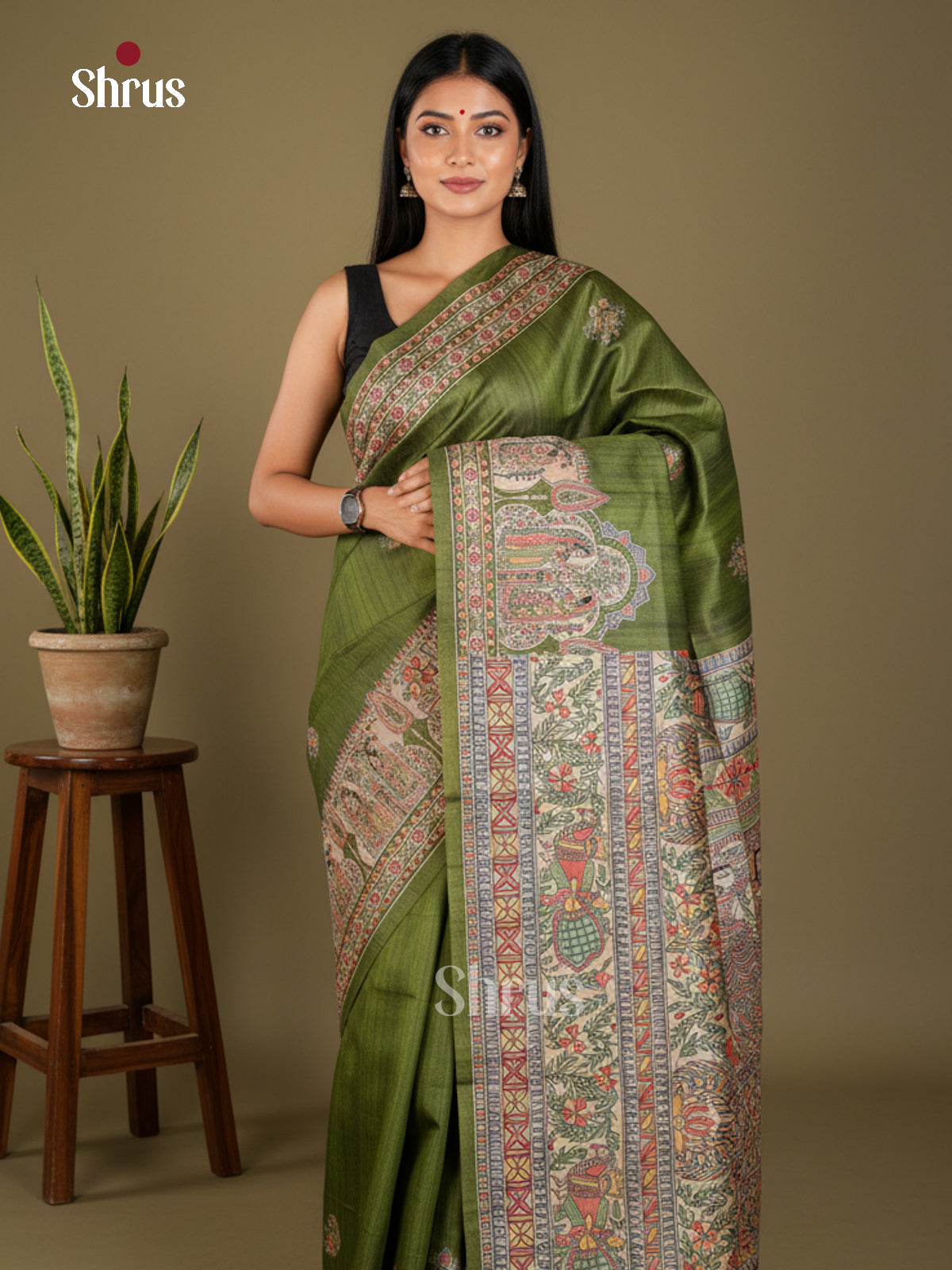 EBS09077 - Printed Madhubani - Saree - Shop on Shrus.com
