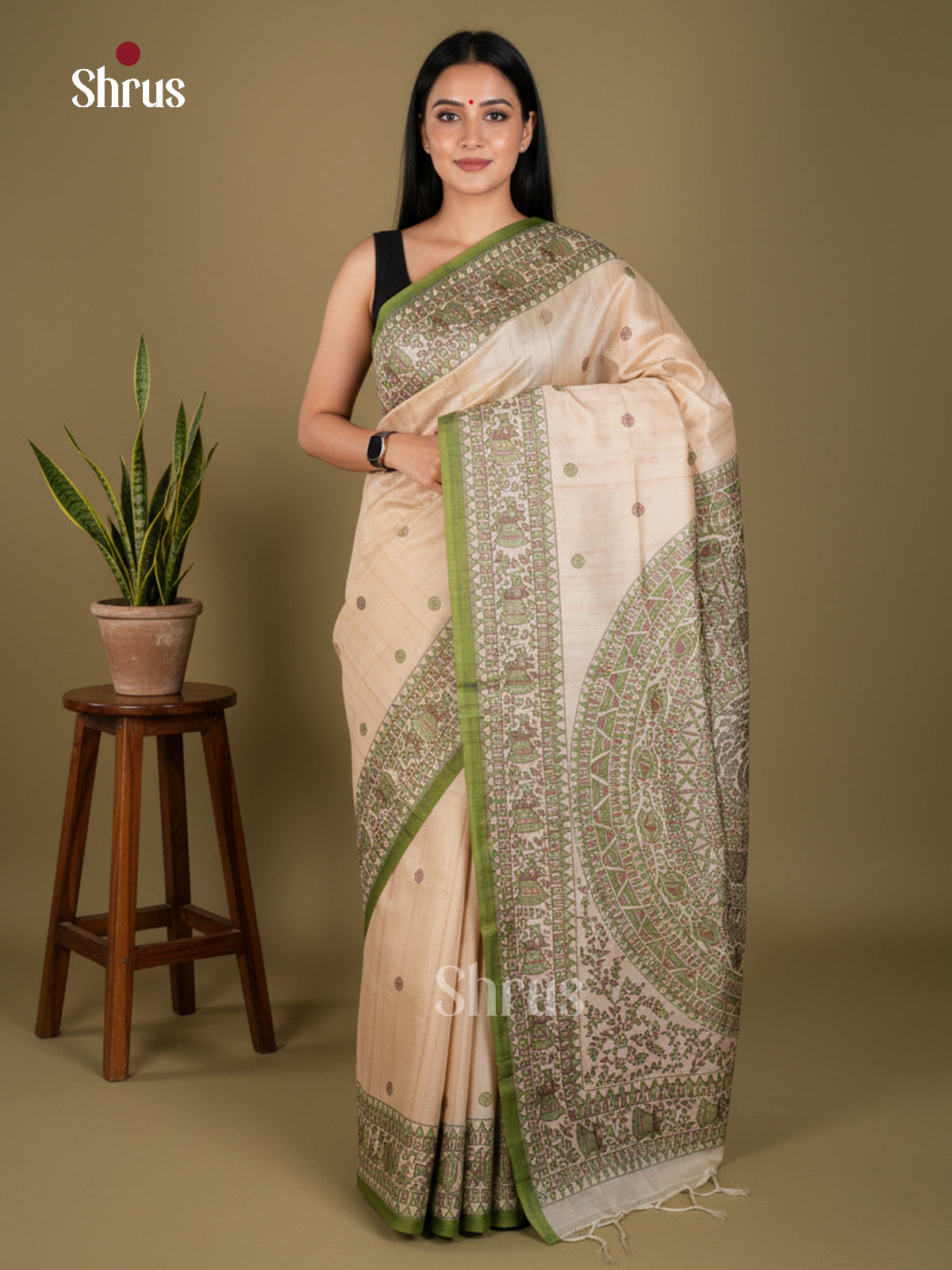 EBS09085 - Printed Madhubani - Saree - Shop on Shrus.com