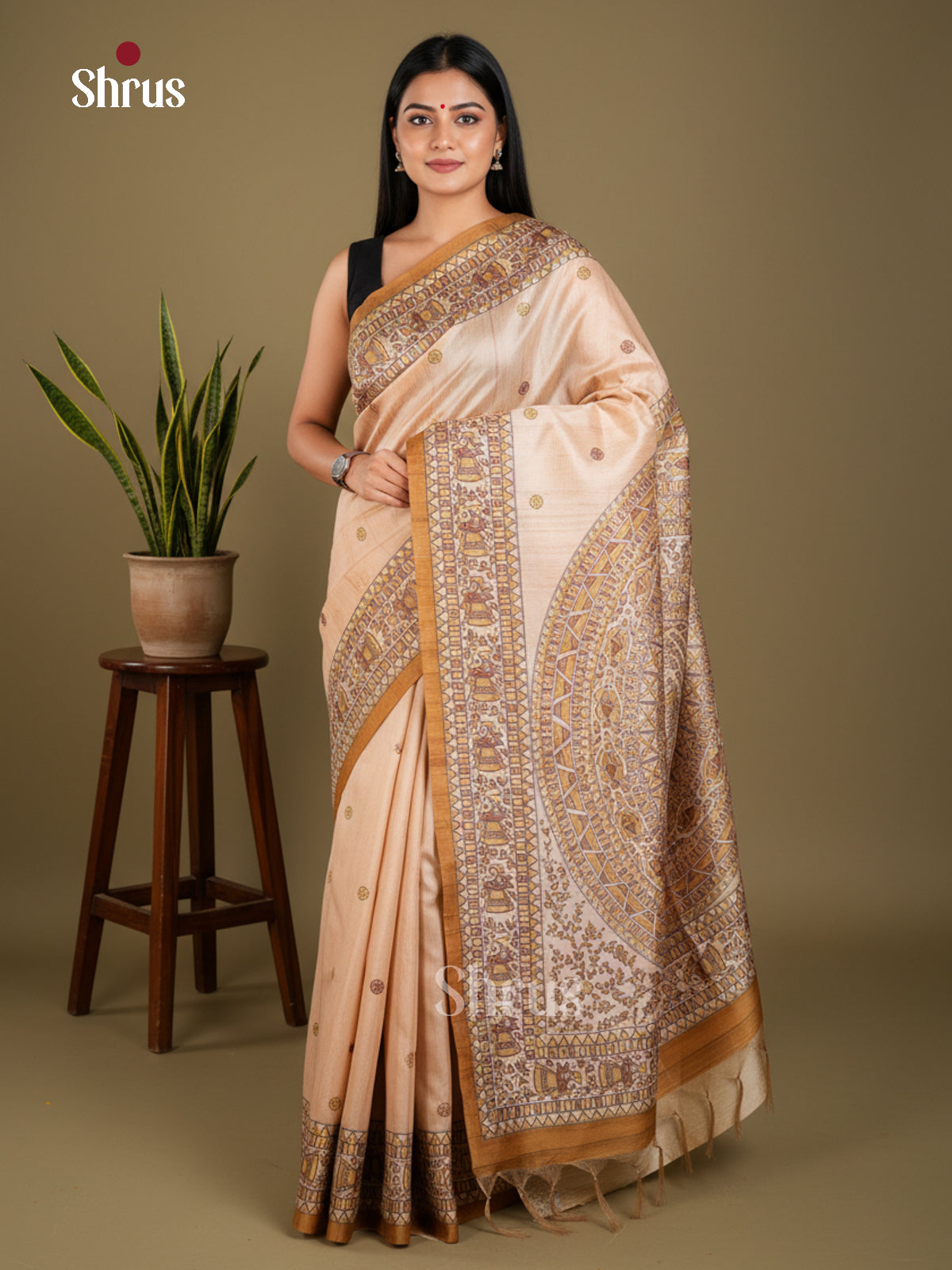 EBS09086 - Printed Madhubani - Saree - Shop on Shrus.com