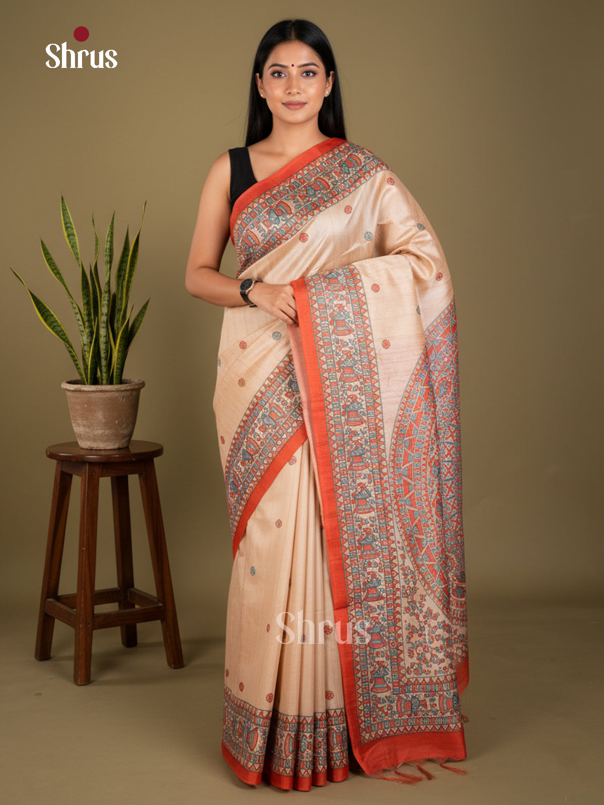 EBS09087 - Printed Madhubani - Saree - Shop on Shrus.com