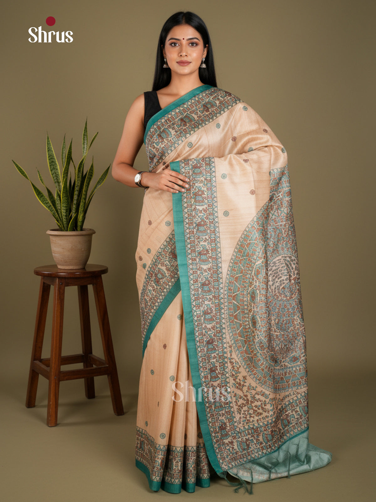 EBS09089 - Printed Madhubani - Saree - Shop on Shrus.com