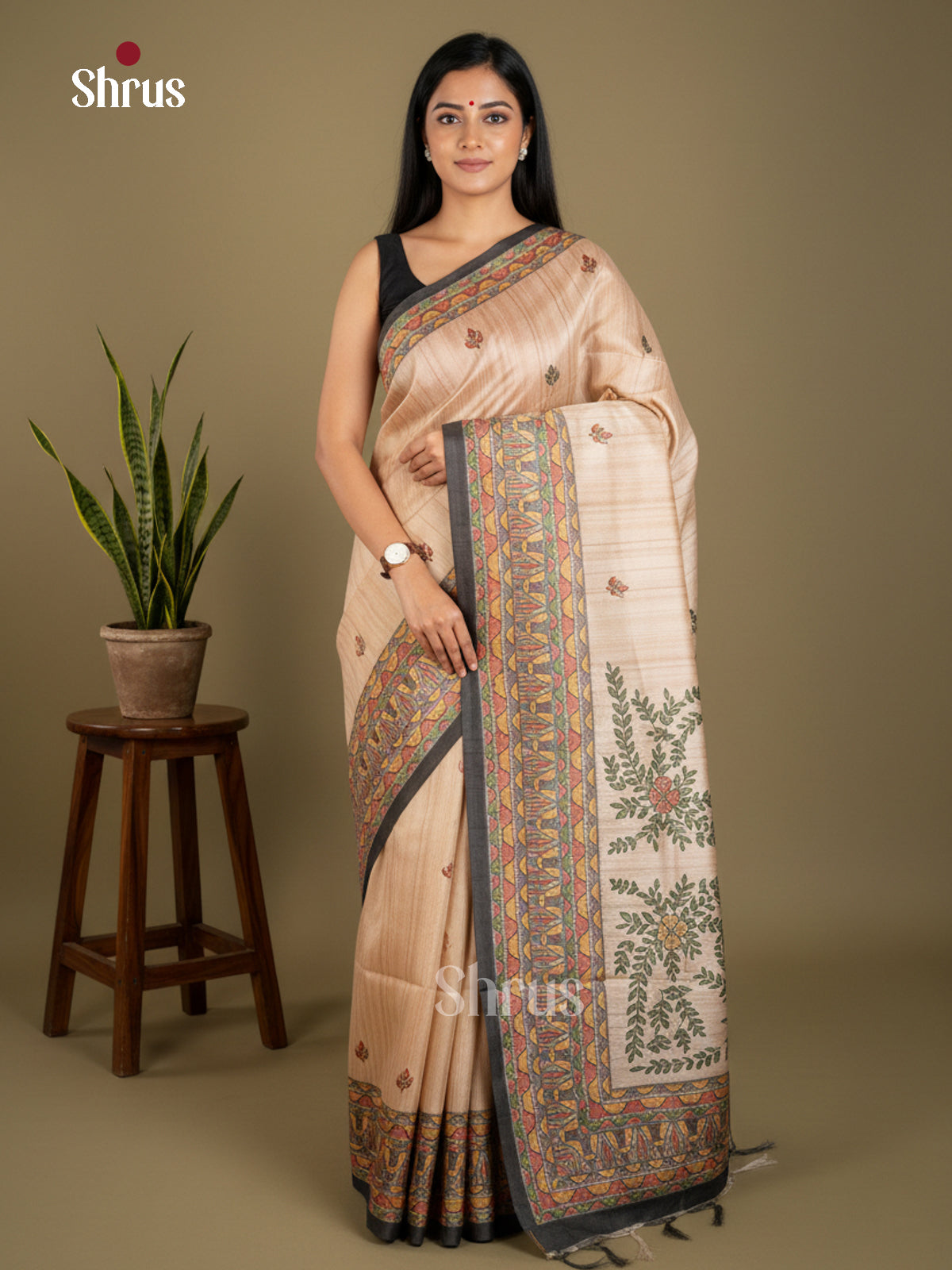 EBS09114 - Printed Madhubani - Saree - Shop on Shrus.com