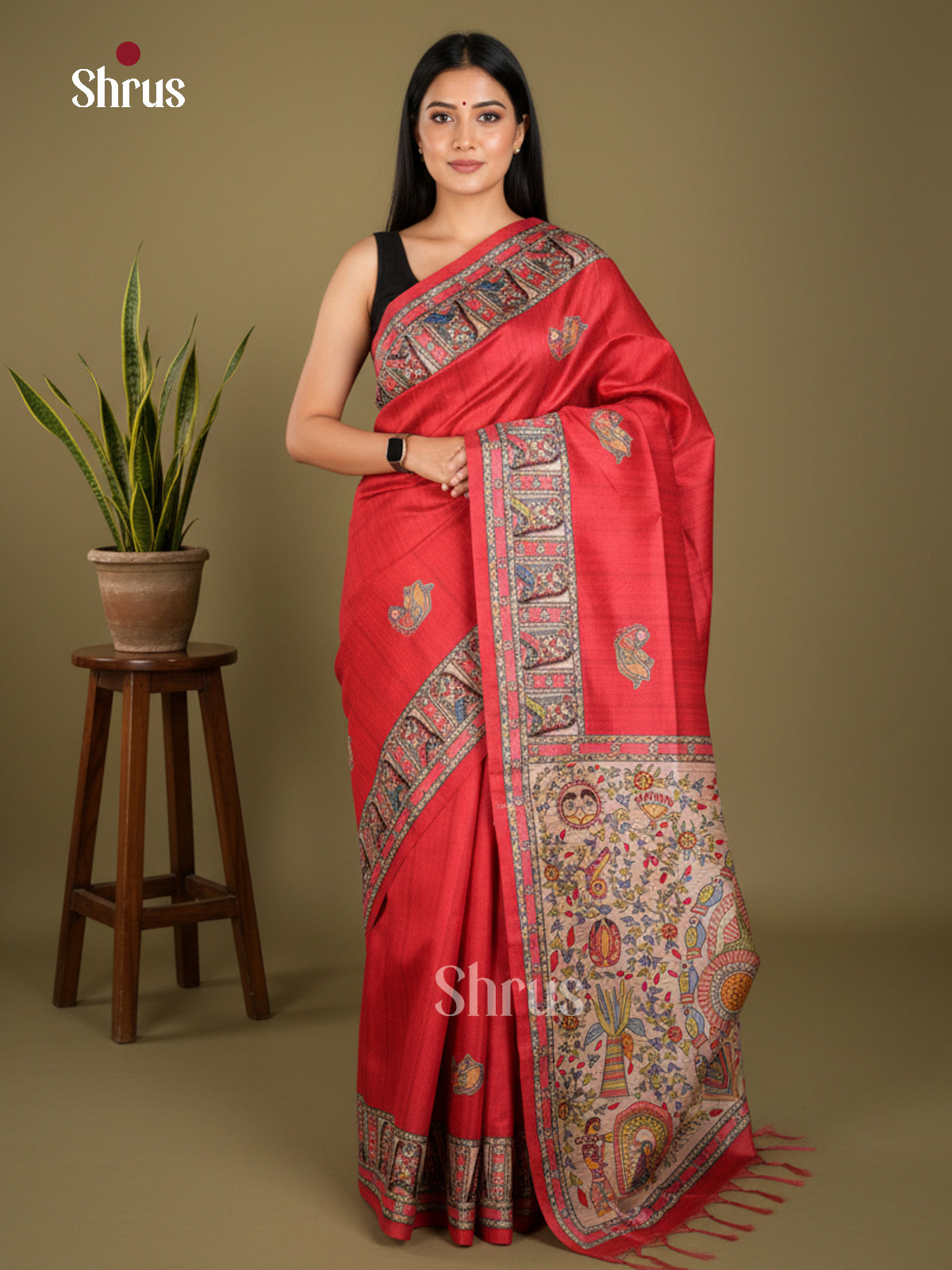 EBS09120 - Printed Madhubani - Saree - Shop on Shrus.com