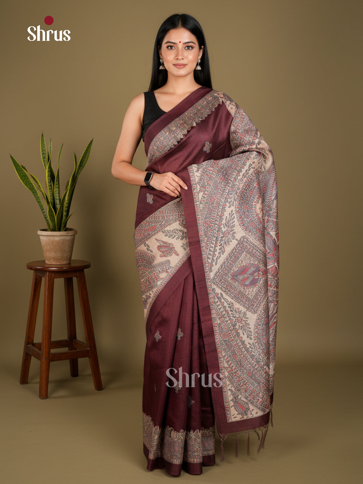 EBS09135 - Printed Madhubani - Saree - Shop on Shrus.com