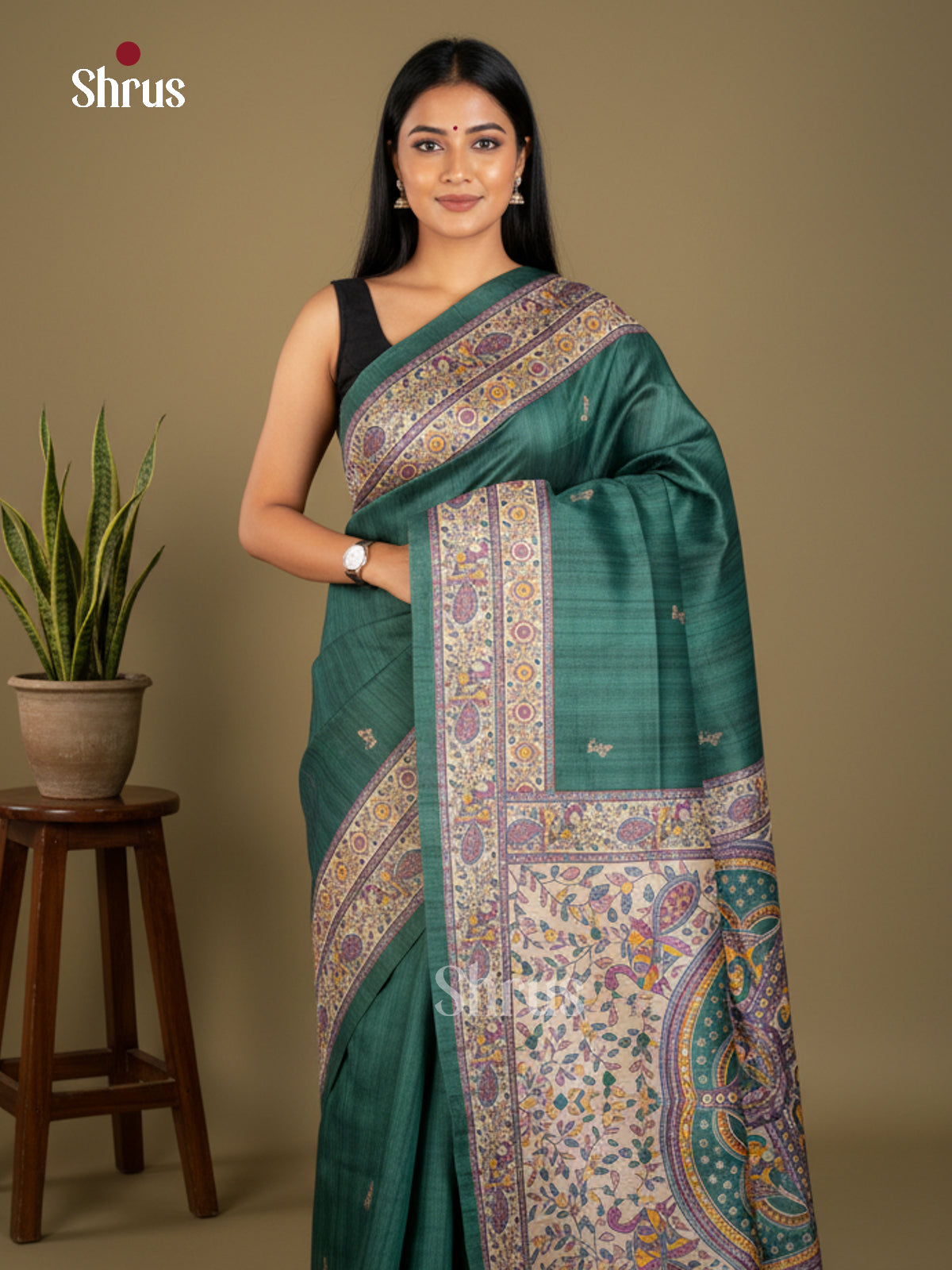EBS09157 - Printed Madhubani - Saree - Shop on Shrus.com
