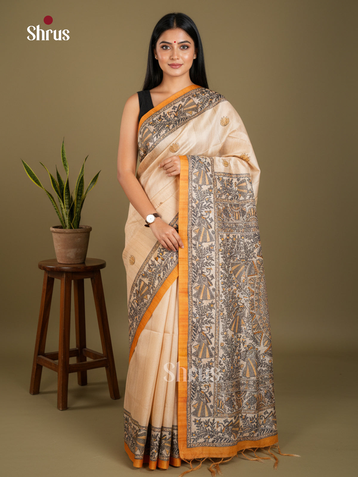 EBS09162 - Printed Madhubani - Saree - Shop on Shrus.com