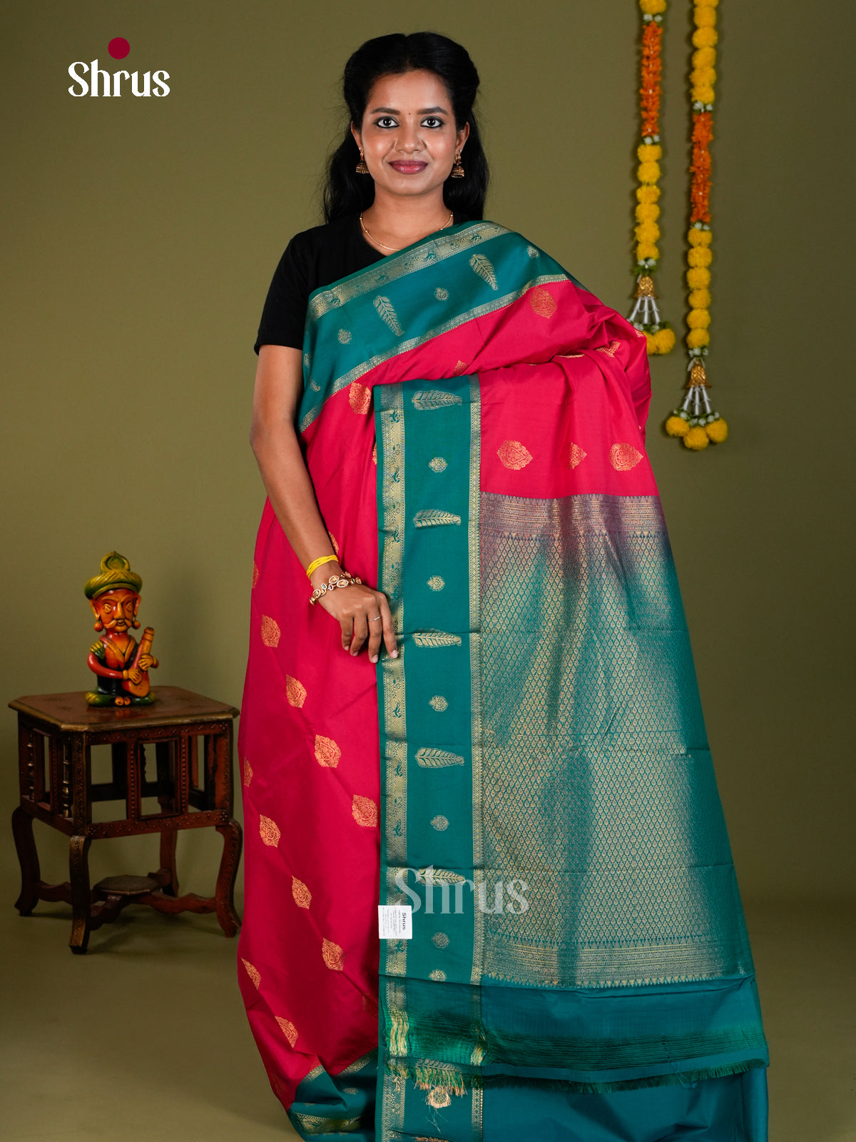 Semi Kanchipuram Saree - EBS10022 - Shop on Shrus.com