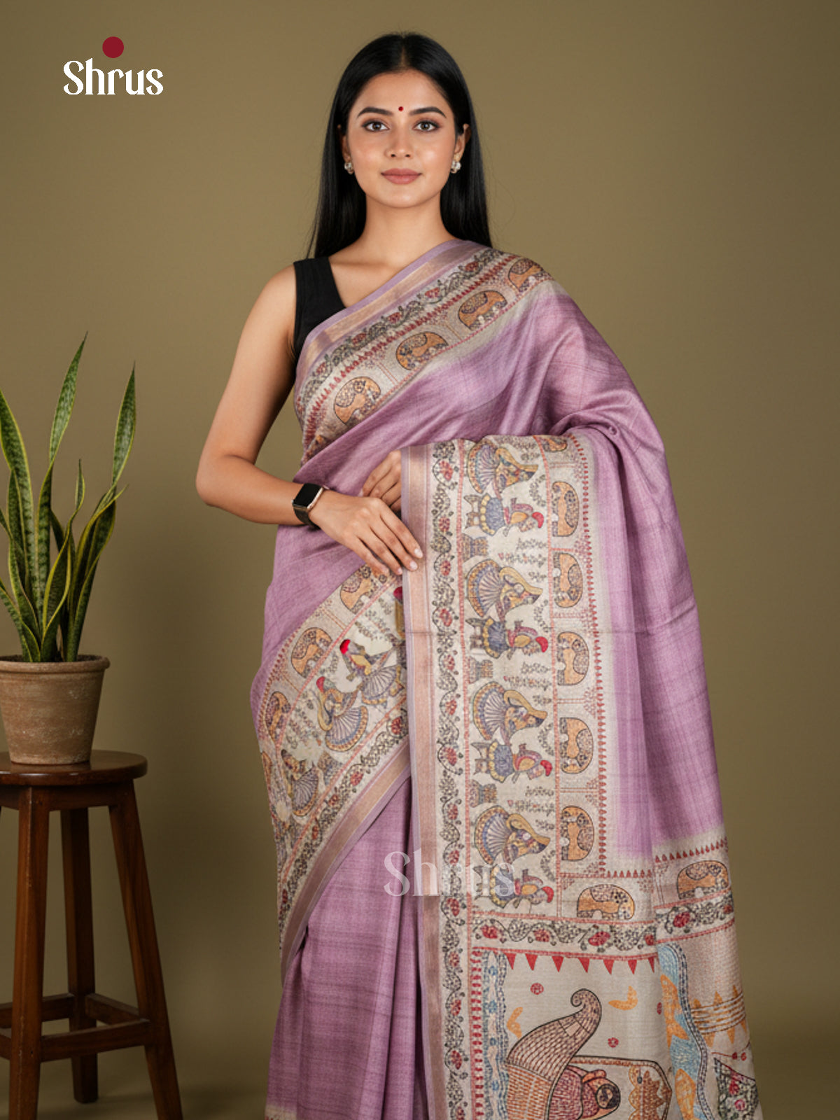EBS11143 - Printed Madhubani - Saree - Shop on Shrus.com