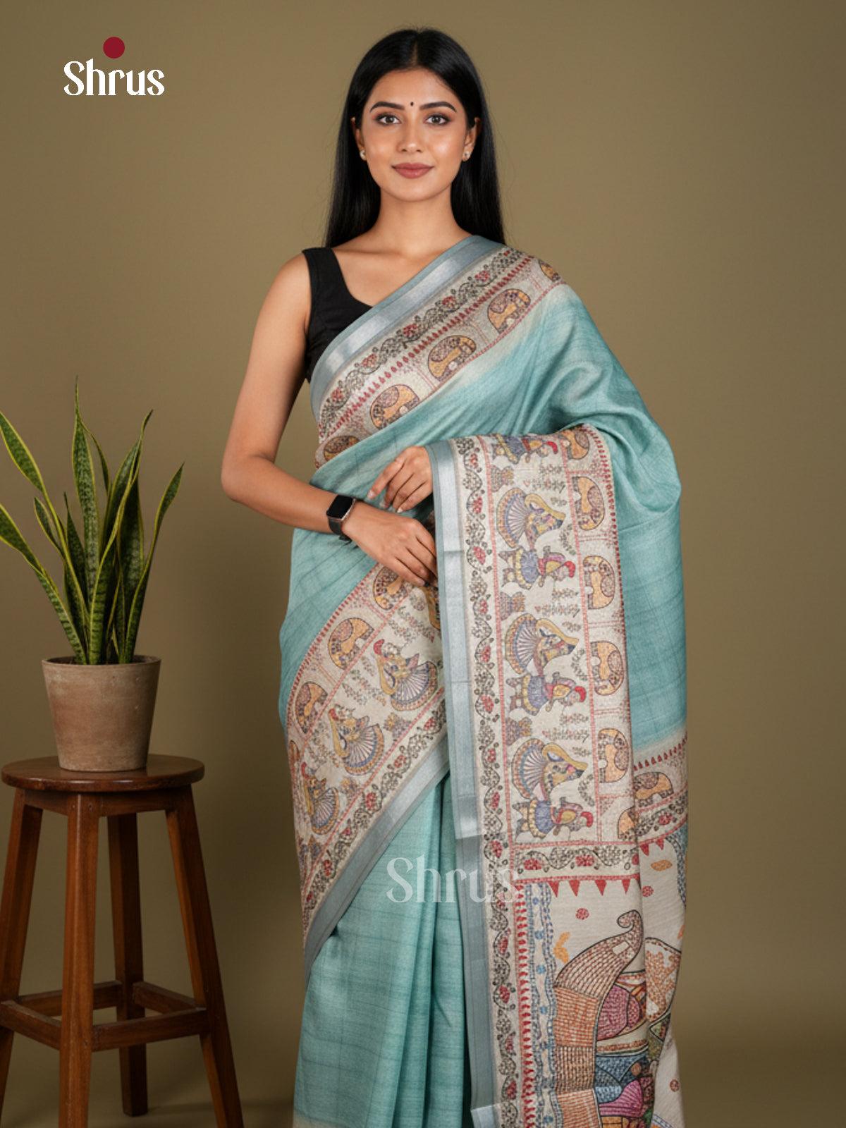 EBS11145 - Printed Madhubani - Saree - Shop on Shrus.com
