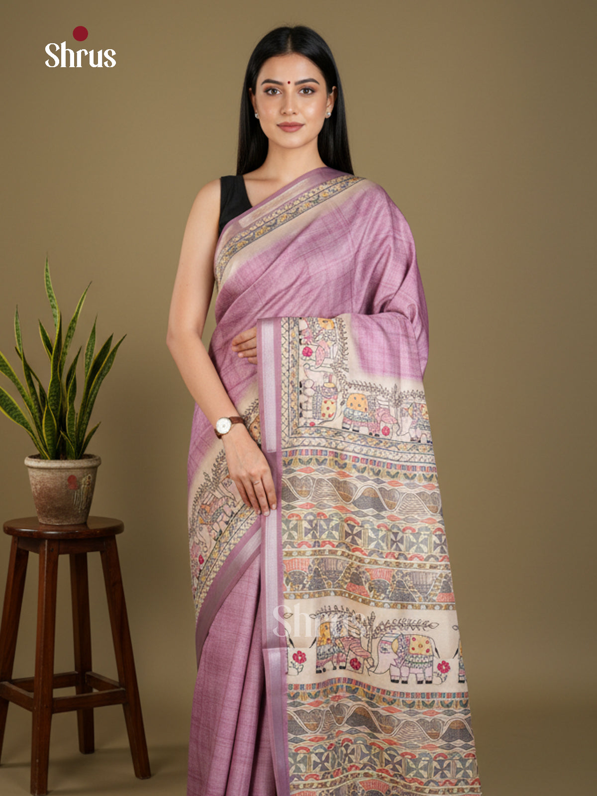 EBS11146 - Printed Madhubani - Saree - Shop on Shrus.com