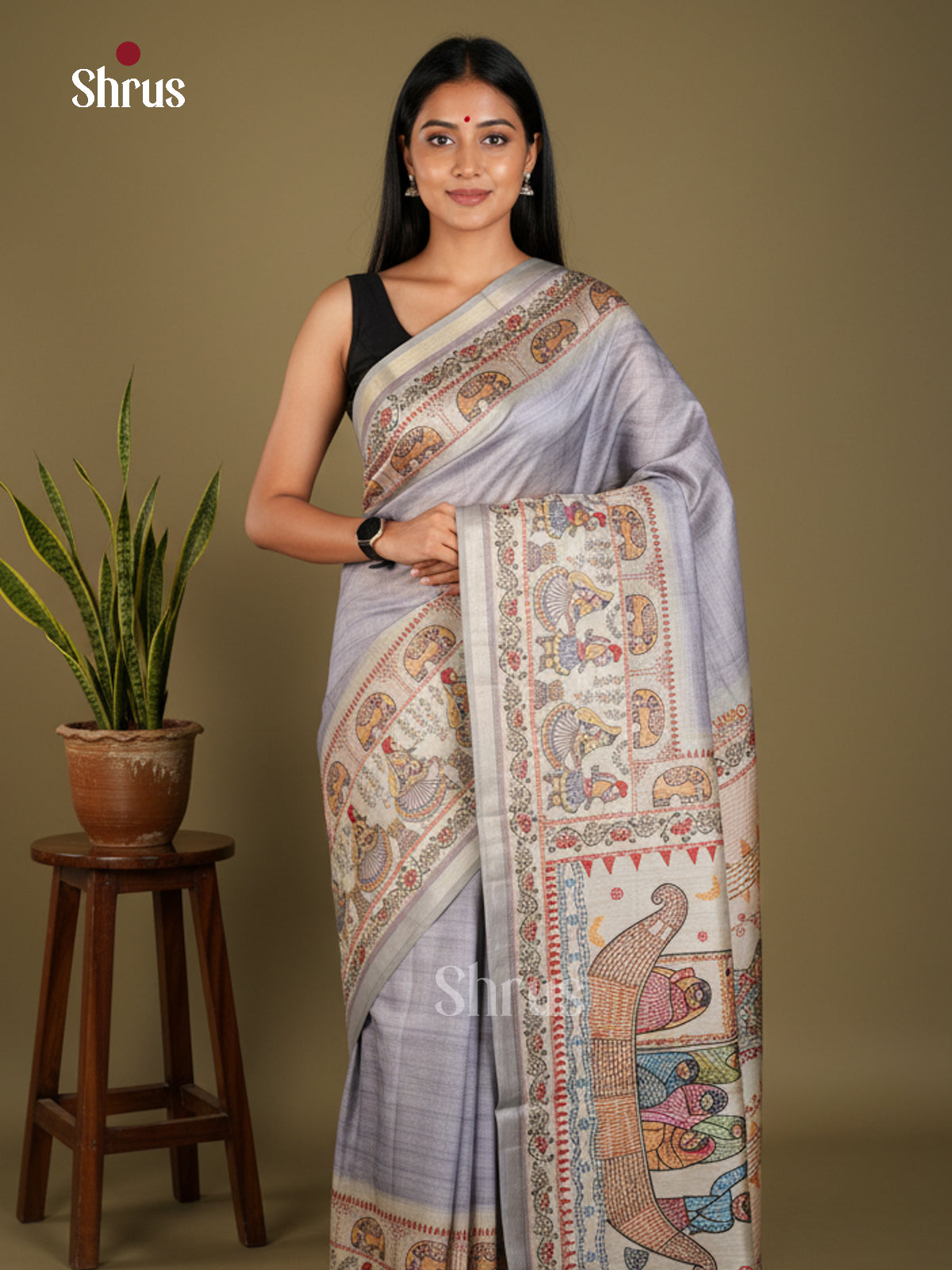 EBS11148 - Printed Madhubani - Saree - Shop on Shrus.com