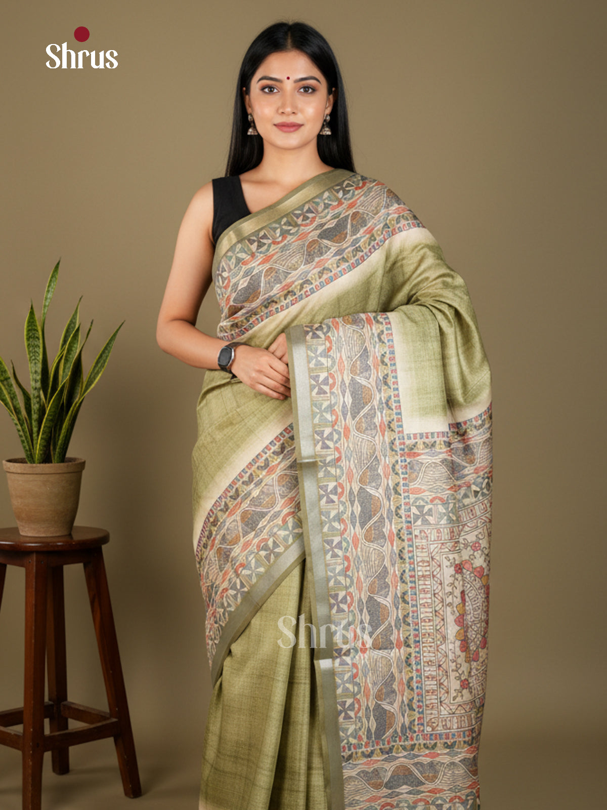 EBS11150 - Printed Madhubani - Saree - Shop on Shrus.com