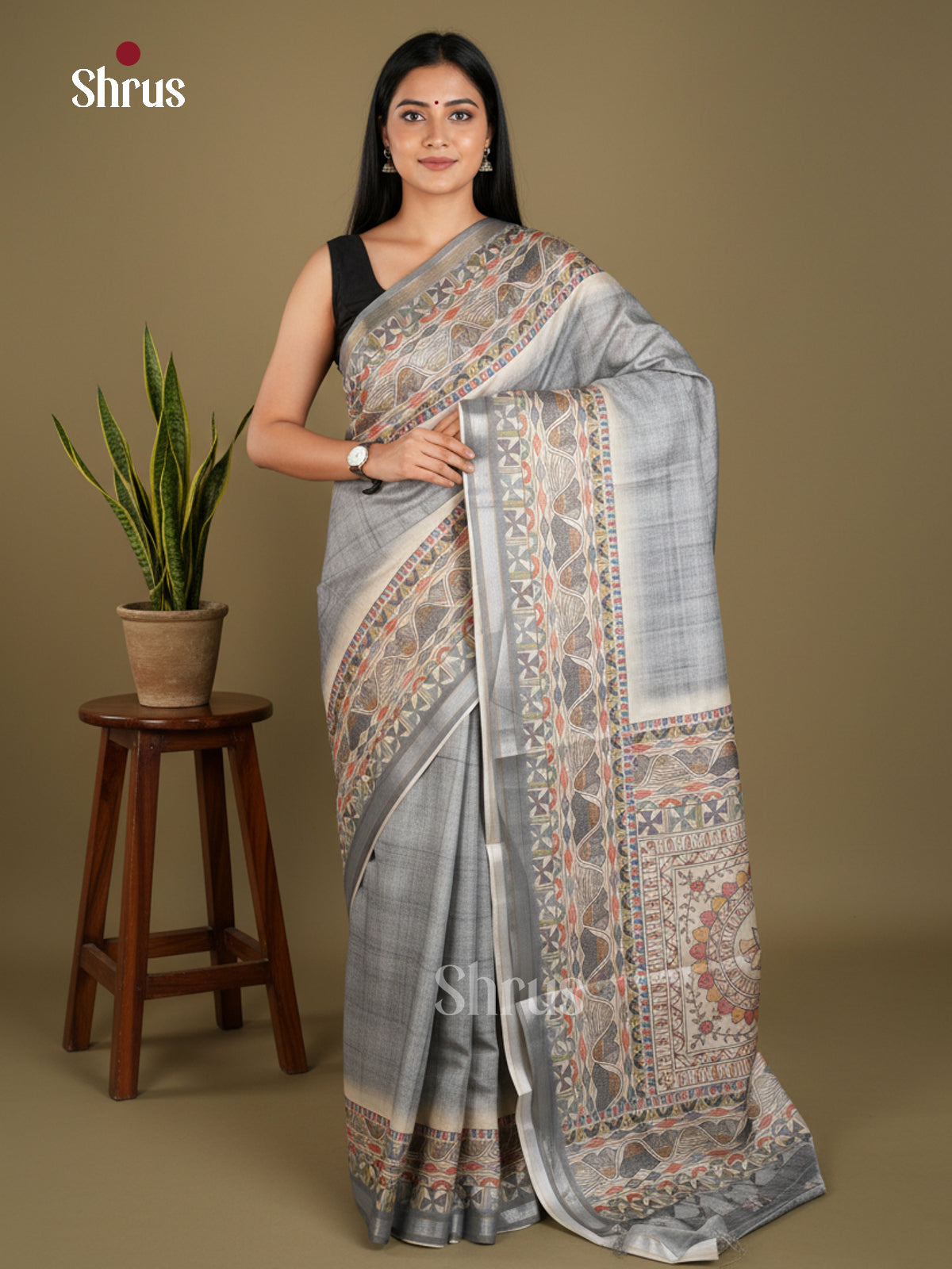 EBS11151 - Printed Madhubani - Saree - Shop on Shrus.com