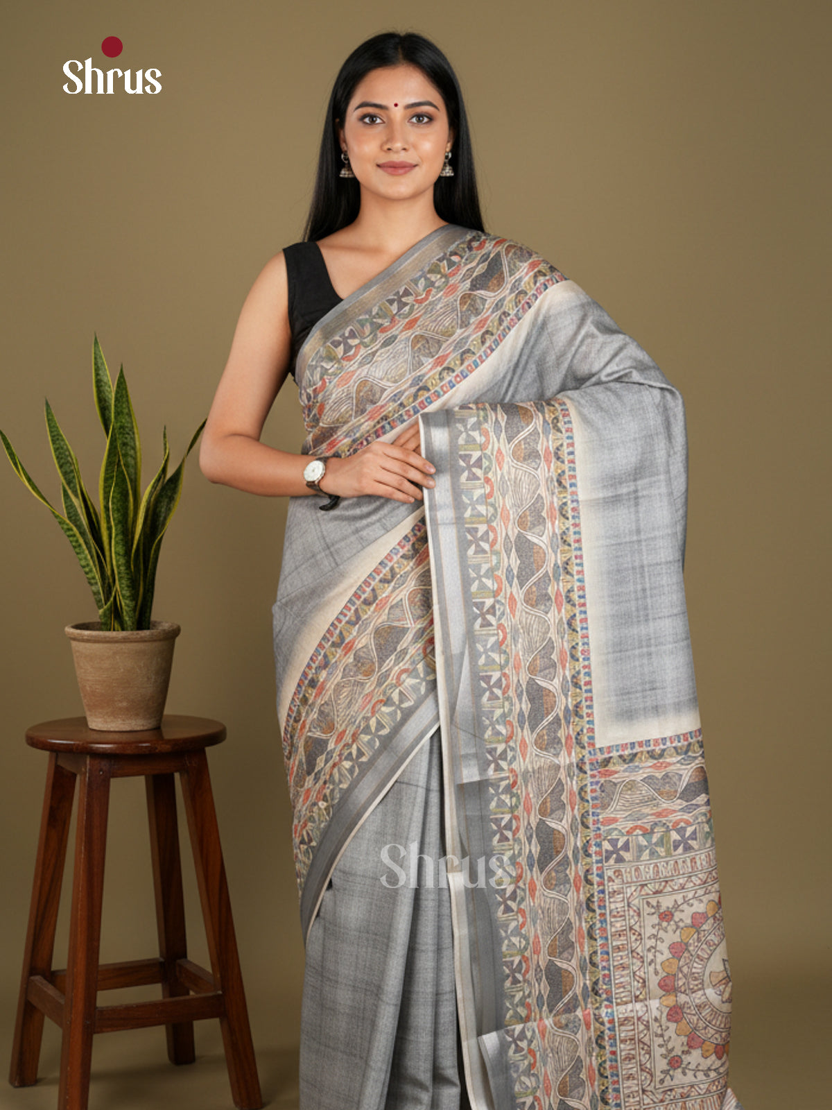 EBS11151 - Printed Madhubani - Saree - Shop on Shrus.com