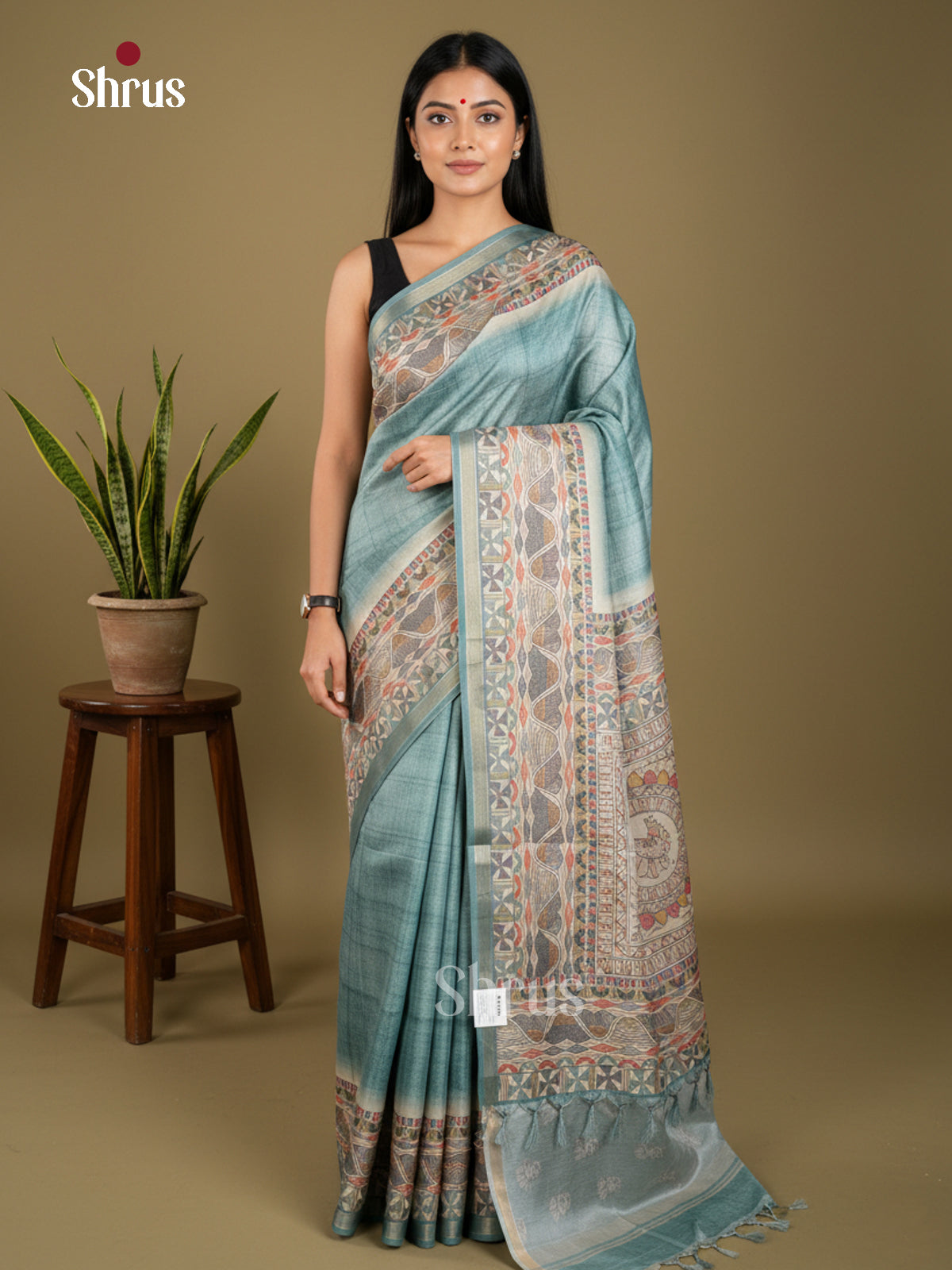 EBS11152 - Printed Madhubani - Saree - Shop on Shrus.com