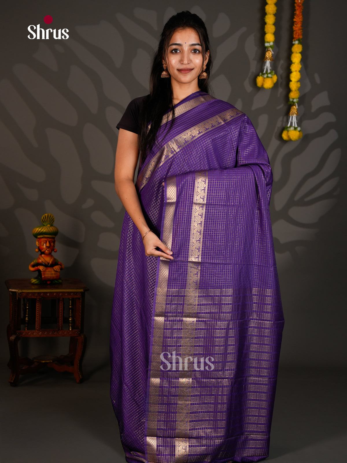 Semi Chanderi Saree - EBS11257 - Shop on Shrus.com