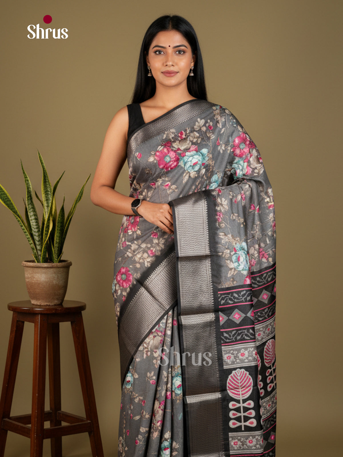 Semi Crepe Saree - EBS14238 - Shop on Shrus.com