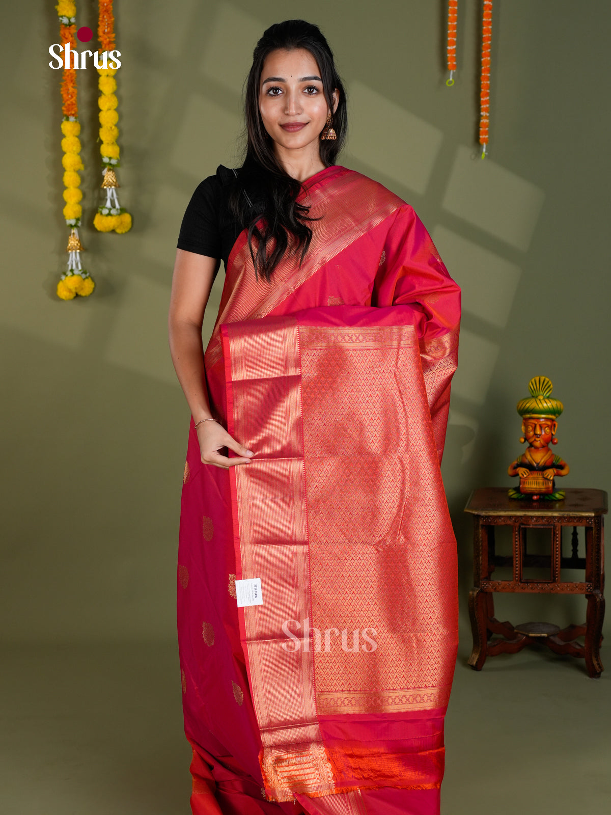 EBS16004 - Semi Kanchipuram Saree - Shop on Shrus.com