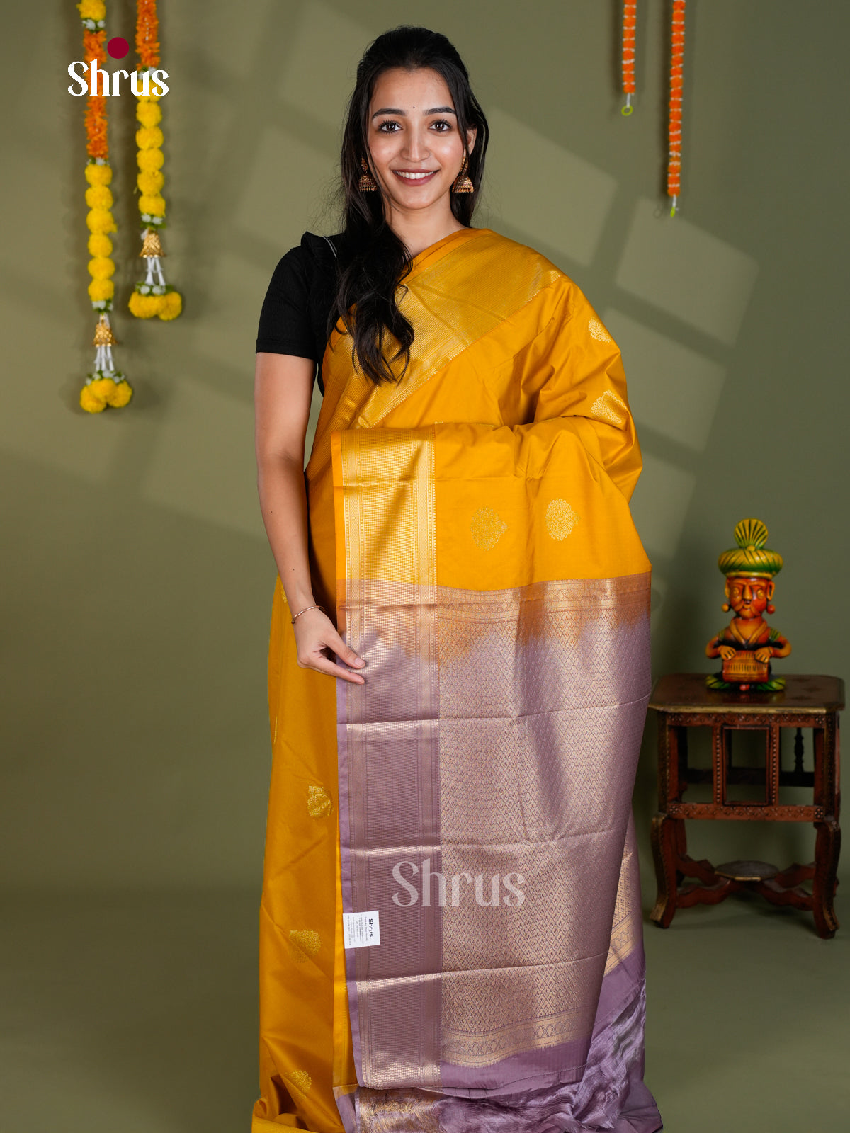 EBS16011 - Semi Kanchipuram Saree - Shop on Shrus.com