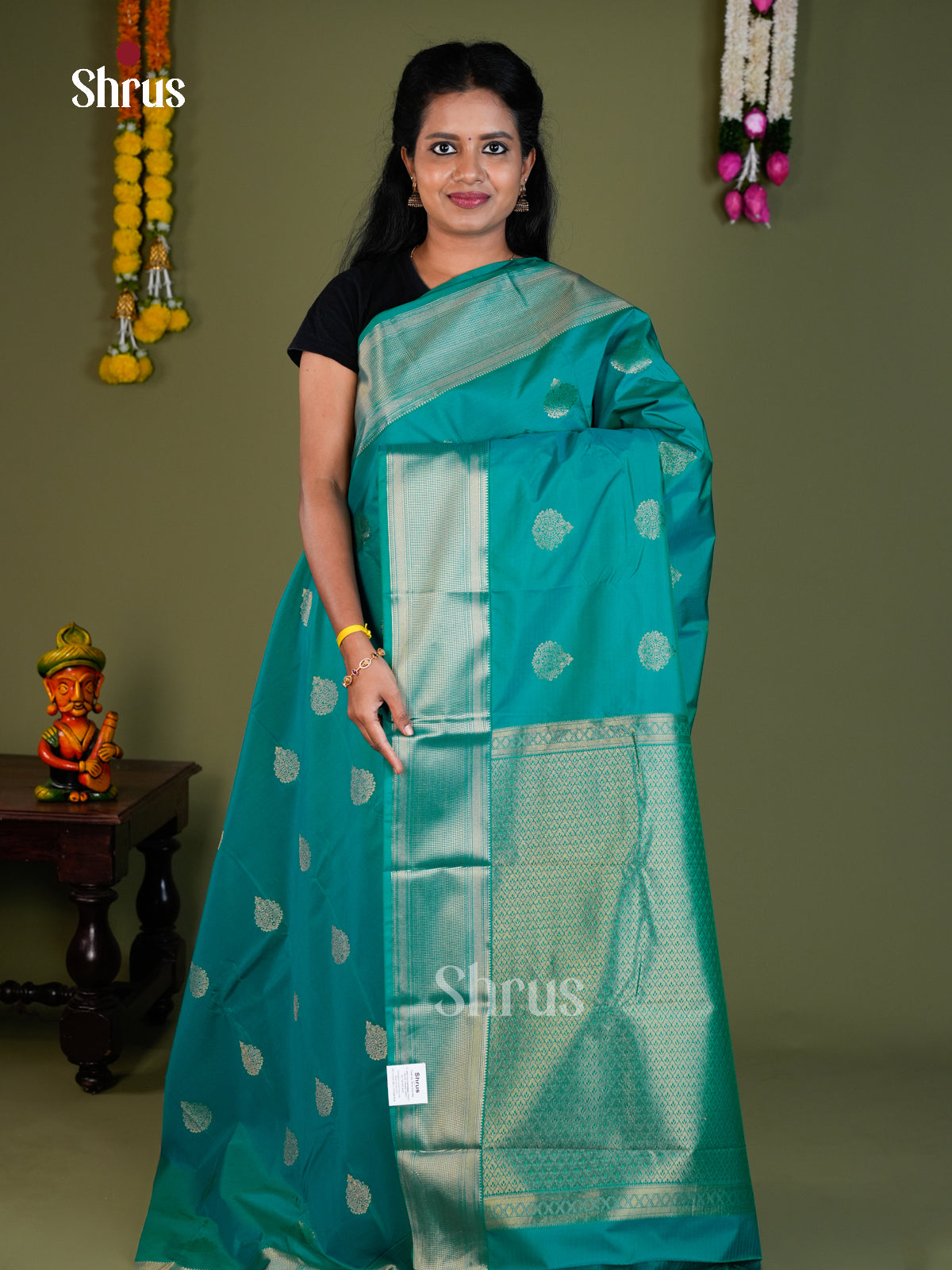 Semi Kanchipuram Saree - EBS16012 - Shop on Shrus.com