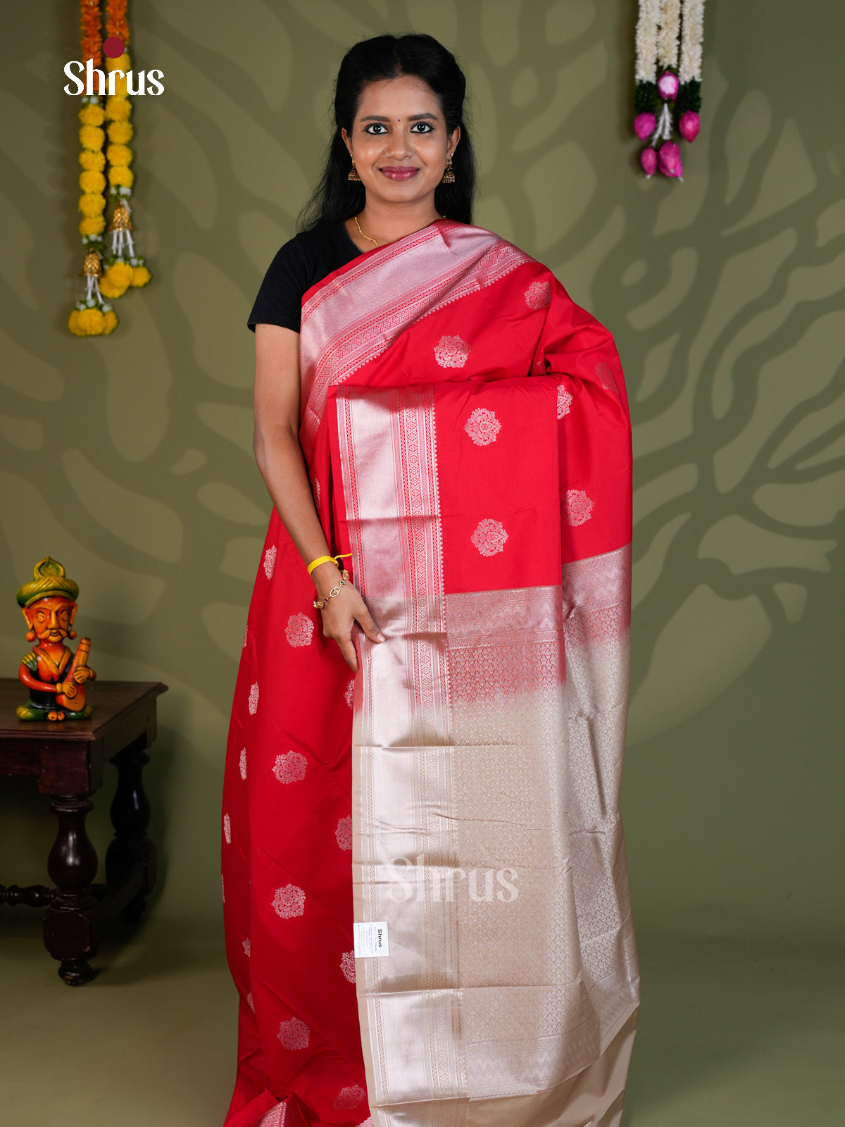 Semi Kanchipuram Saree - EBS16029 - Shop on Shrus.com