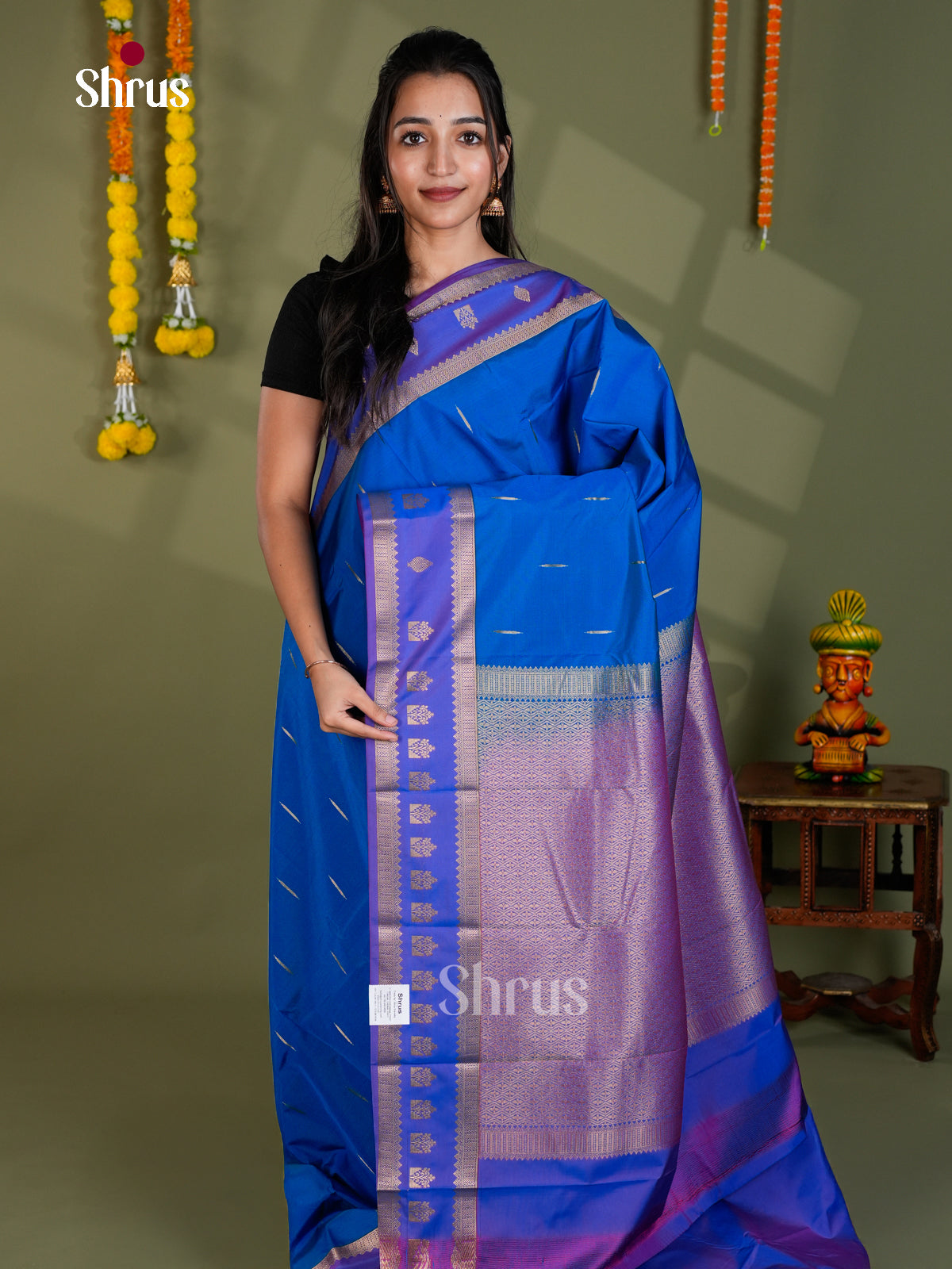 EBS16036 - Semi Kanchipuram Saree - Shop on Shrus.com