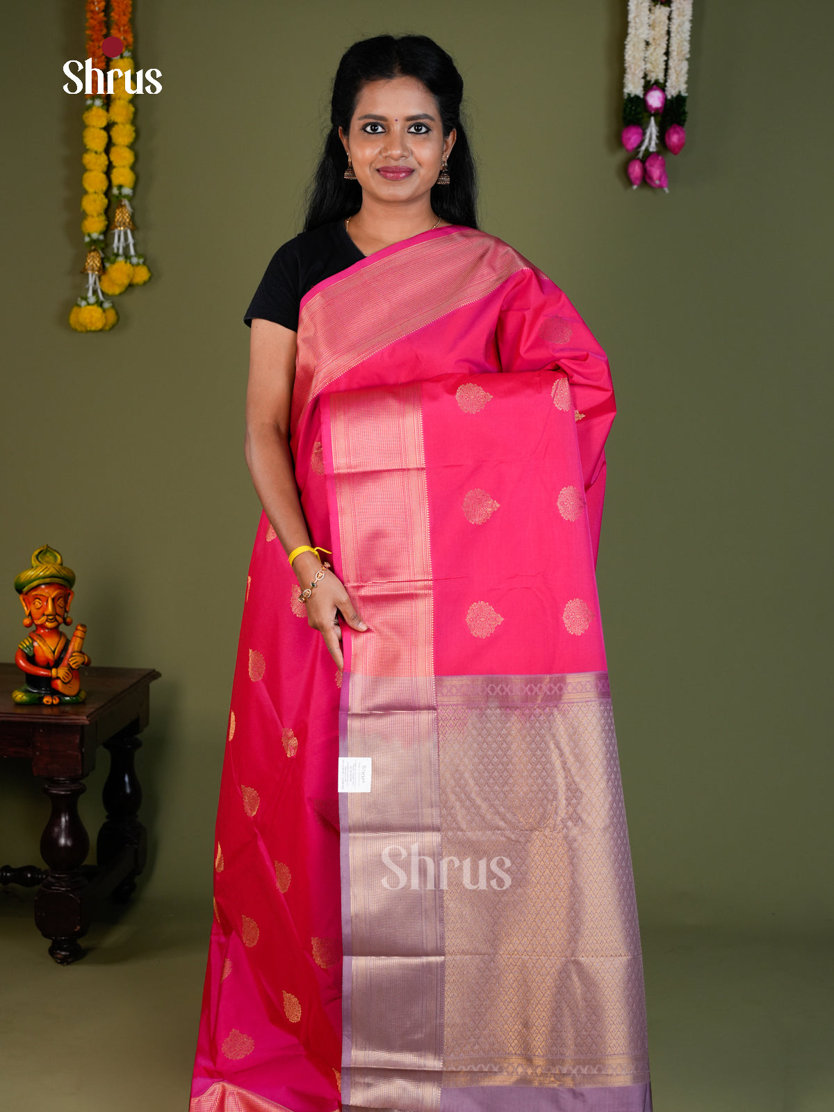Semi Kanchipuram Saree - EBS16047 - Shop on Shrus.com