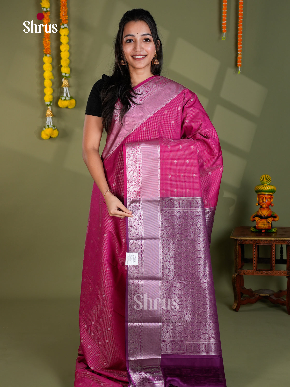 EBS16055 - Semi Kanchipuram Saree - Shop on Shrus.com