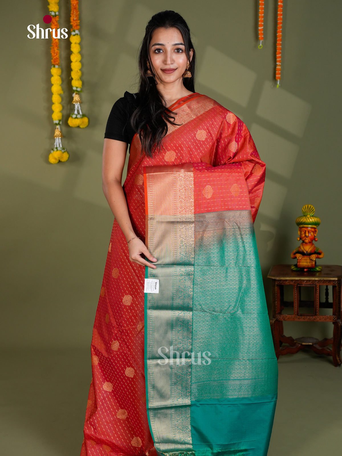 EBS16056 - Semi Kanchipuram Saree - Shop on Shrus.com