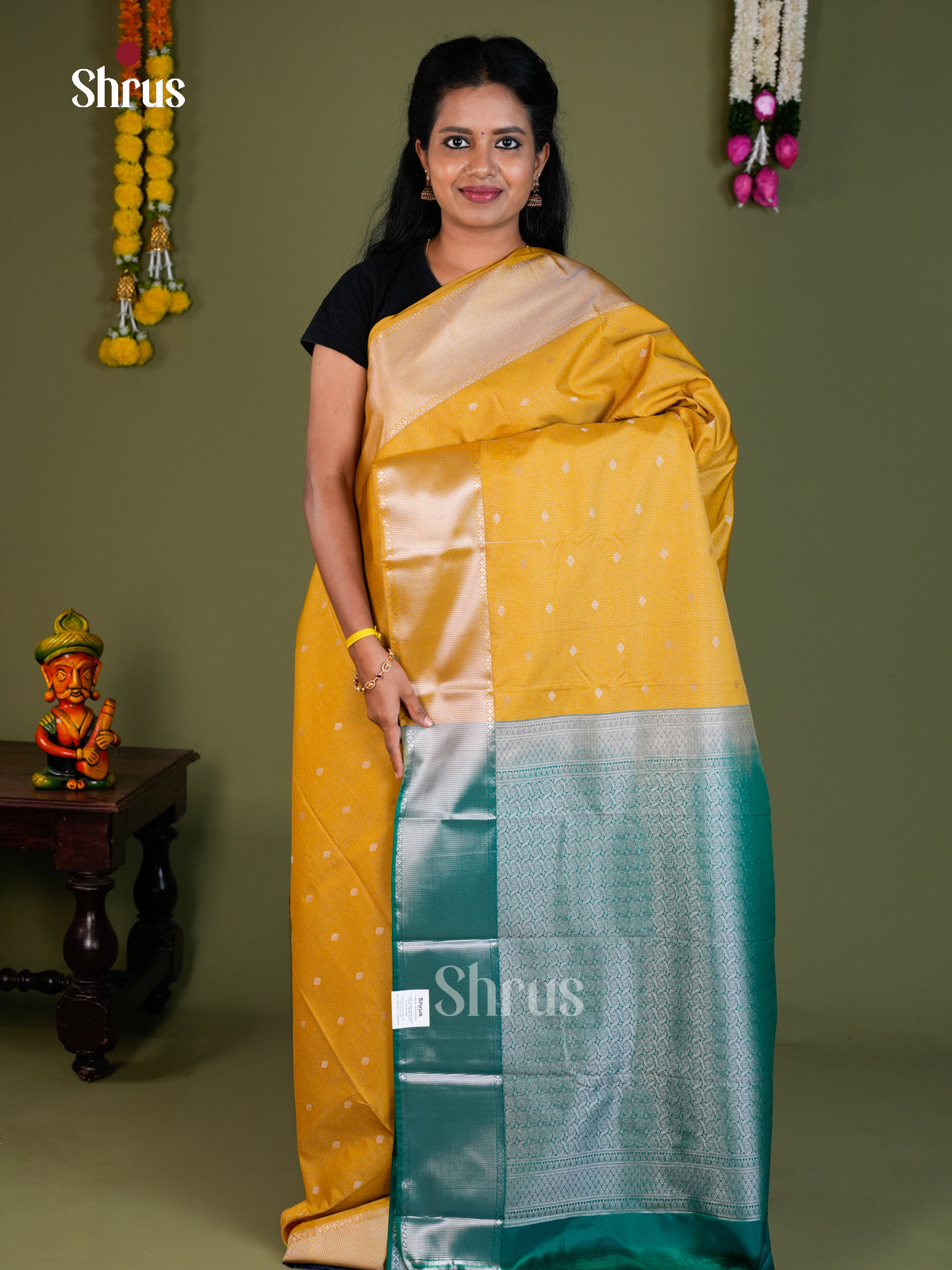 Semi Kanchipuram Saree - EBS16063 - Shop on Shrus.com