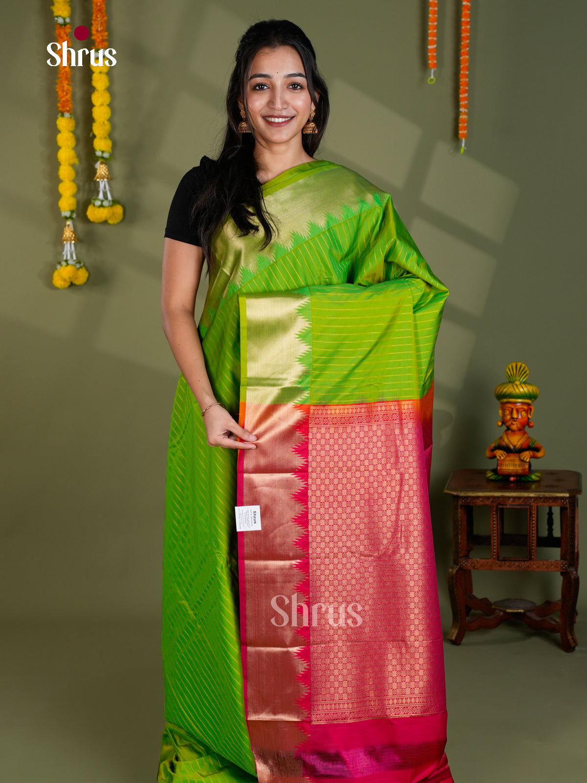EBS16071 - Semi Kanchipuram Saree - Shop on Shrus.com