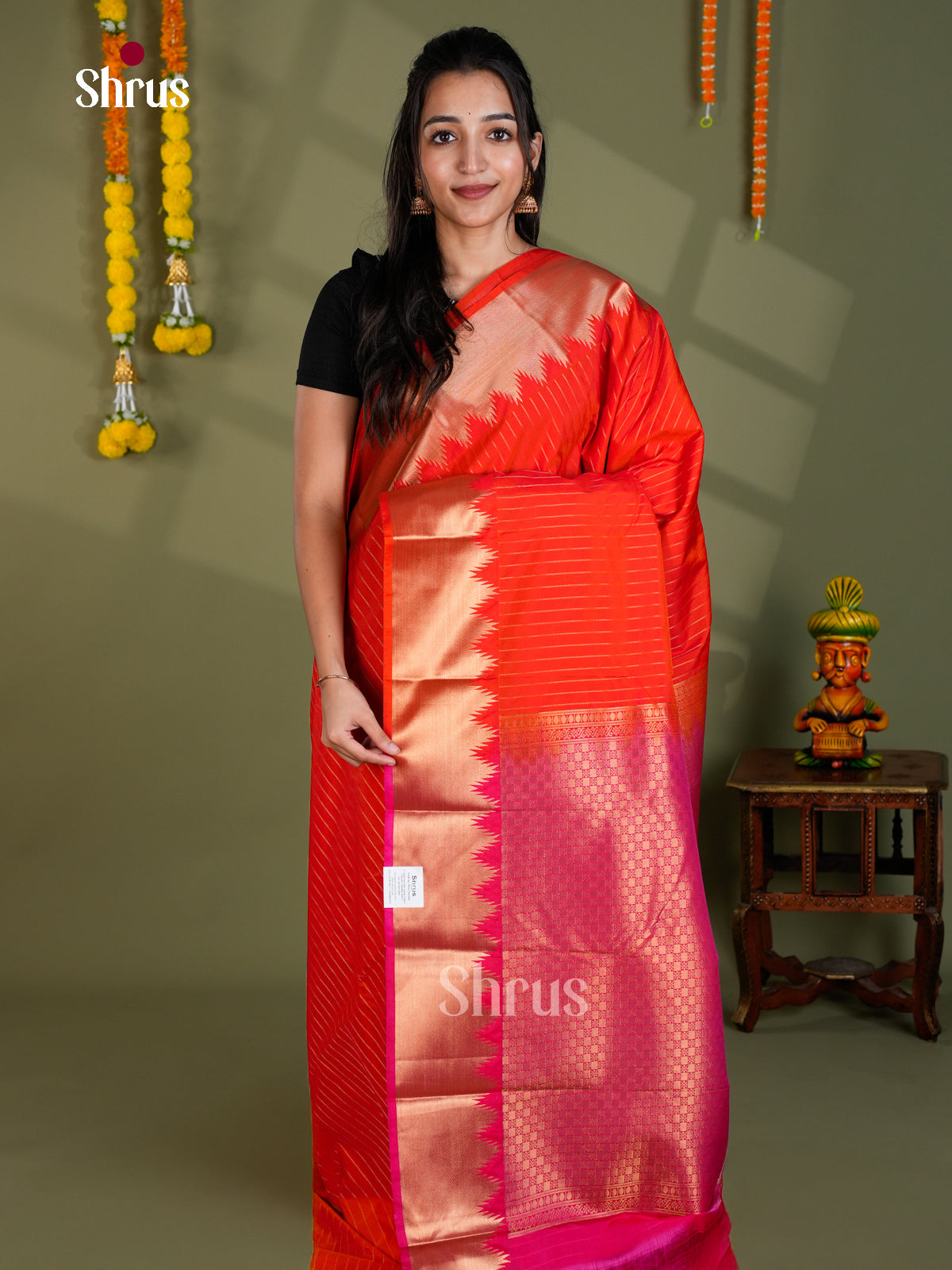 EBS16073 - Semi Kanchipuram Saree - Shop on Shrus.com
