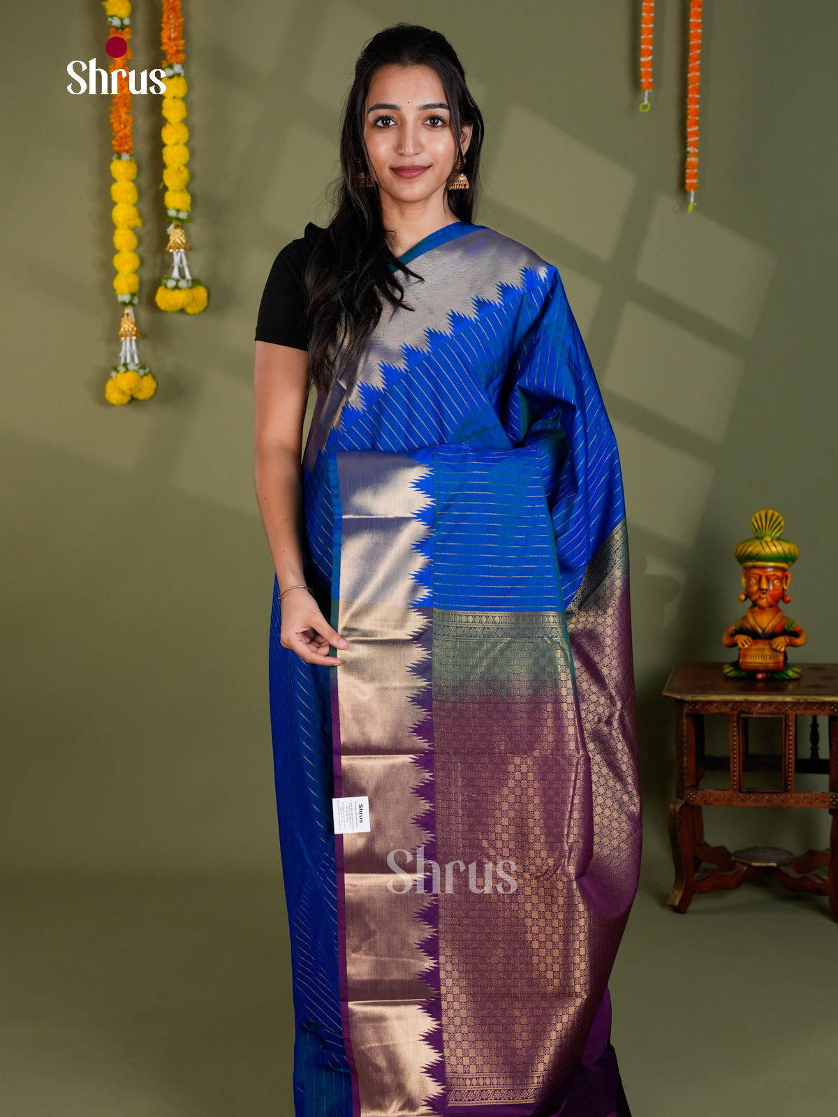 EBS16074 - Semi Kanchipuram Saree - Shop on Shrus.com