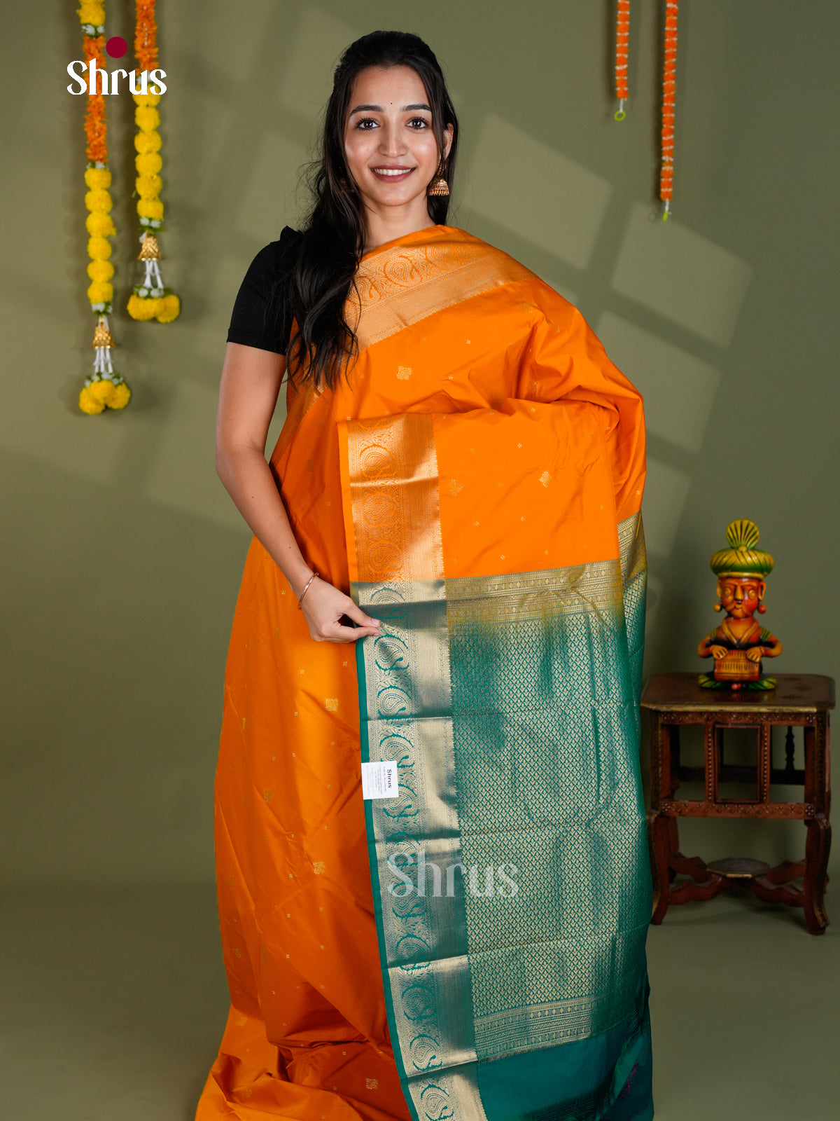 EBS16097 - Semi Kanchipuram Saree - Shop on Shrus.com