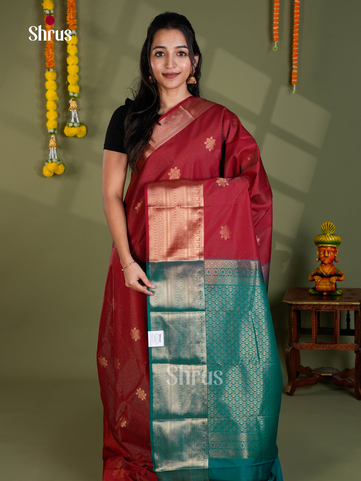 EBS16111 - Semi Kanchipuram Saree - Shop on Shrus.com