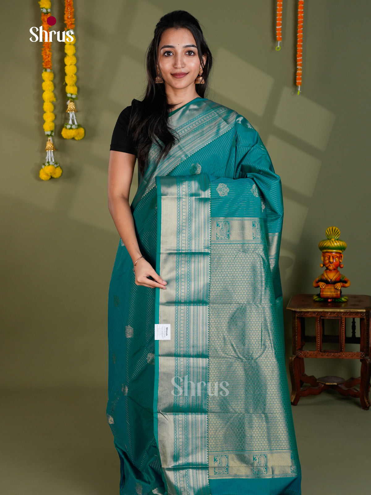 EBS16112 - Semi Kanchipuram Saree - Shop on Shrus.com