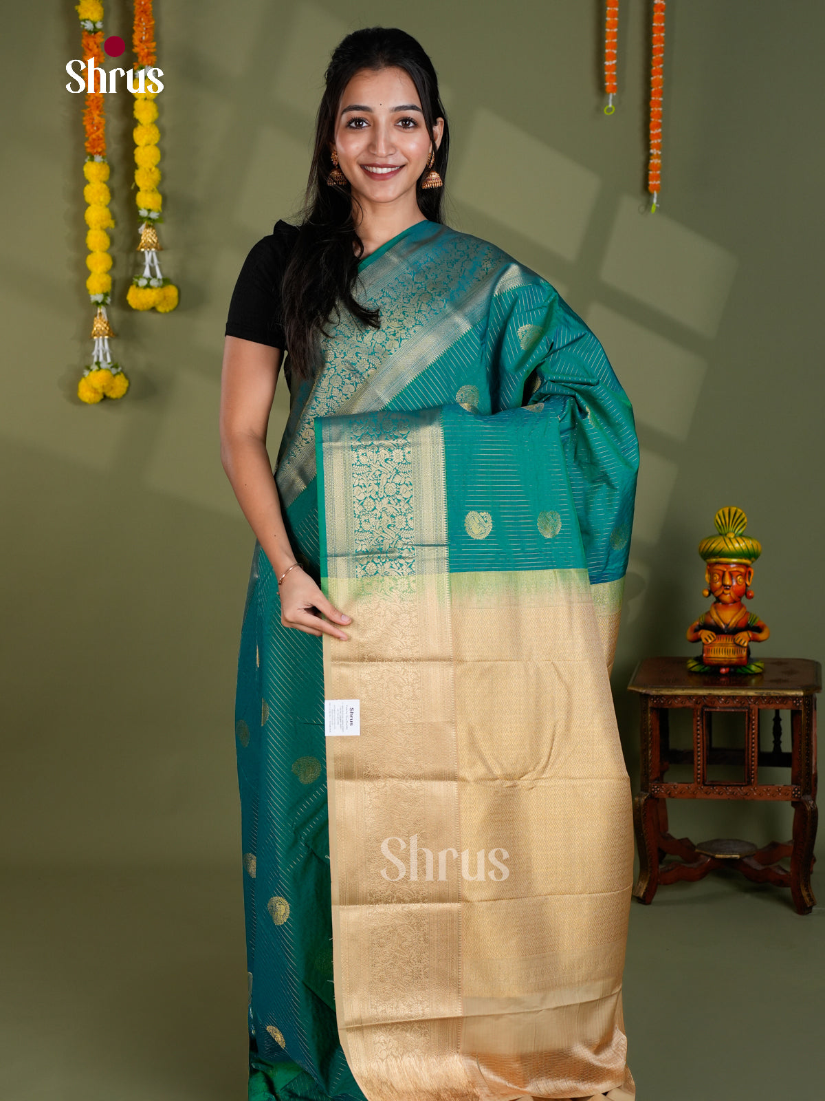EBS16119 - Semi Kanchipuram Saree - Shop on Shrus.com