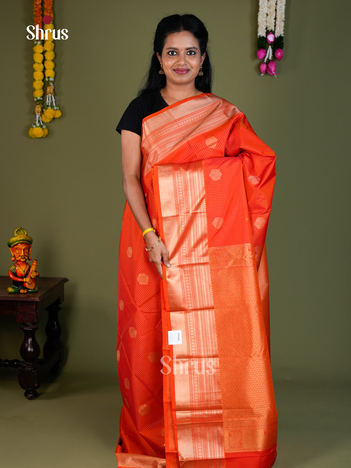 Semi Kanchipuram Saree - EBS16120 - Shop on Shrus.com