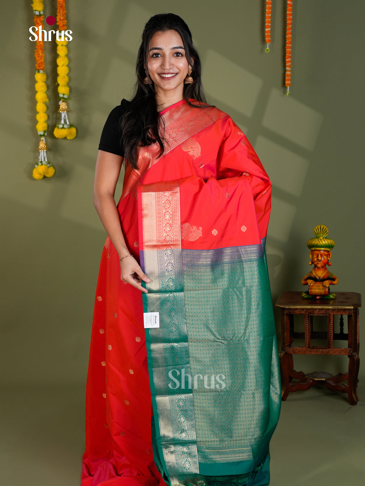 EBS16137 - Semi Kanchipuram Saree - Shop on Shrus.com